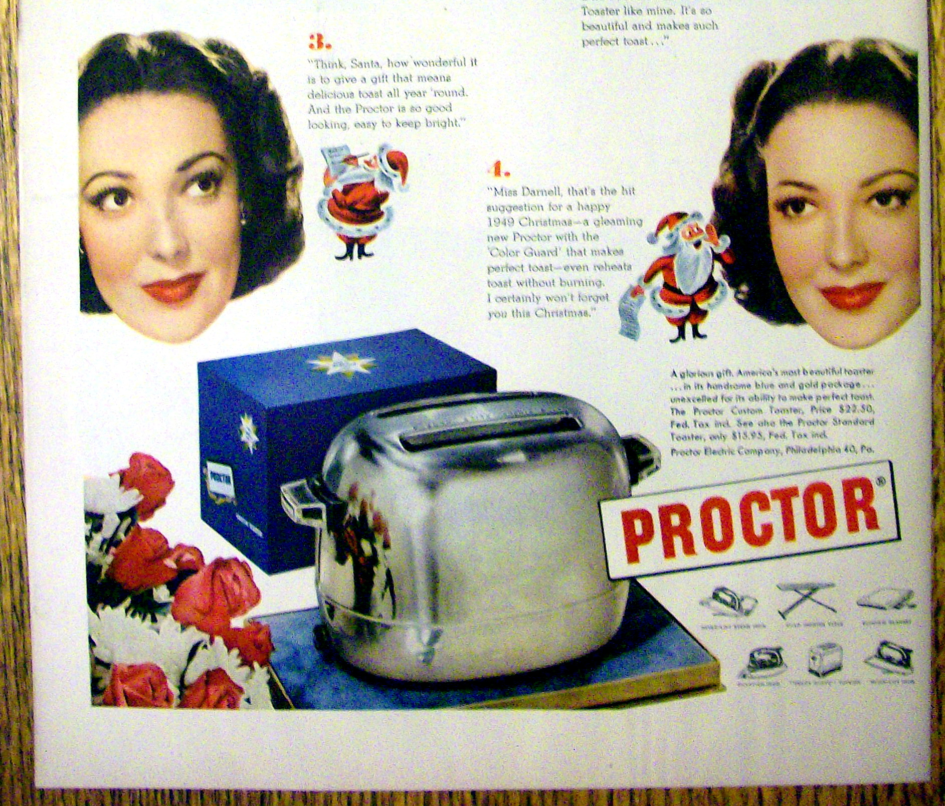 Vintage Ad: 1949 Proctor Toaster w/Linda Darnell