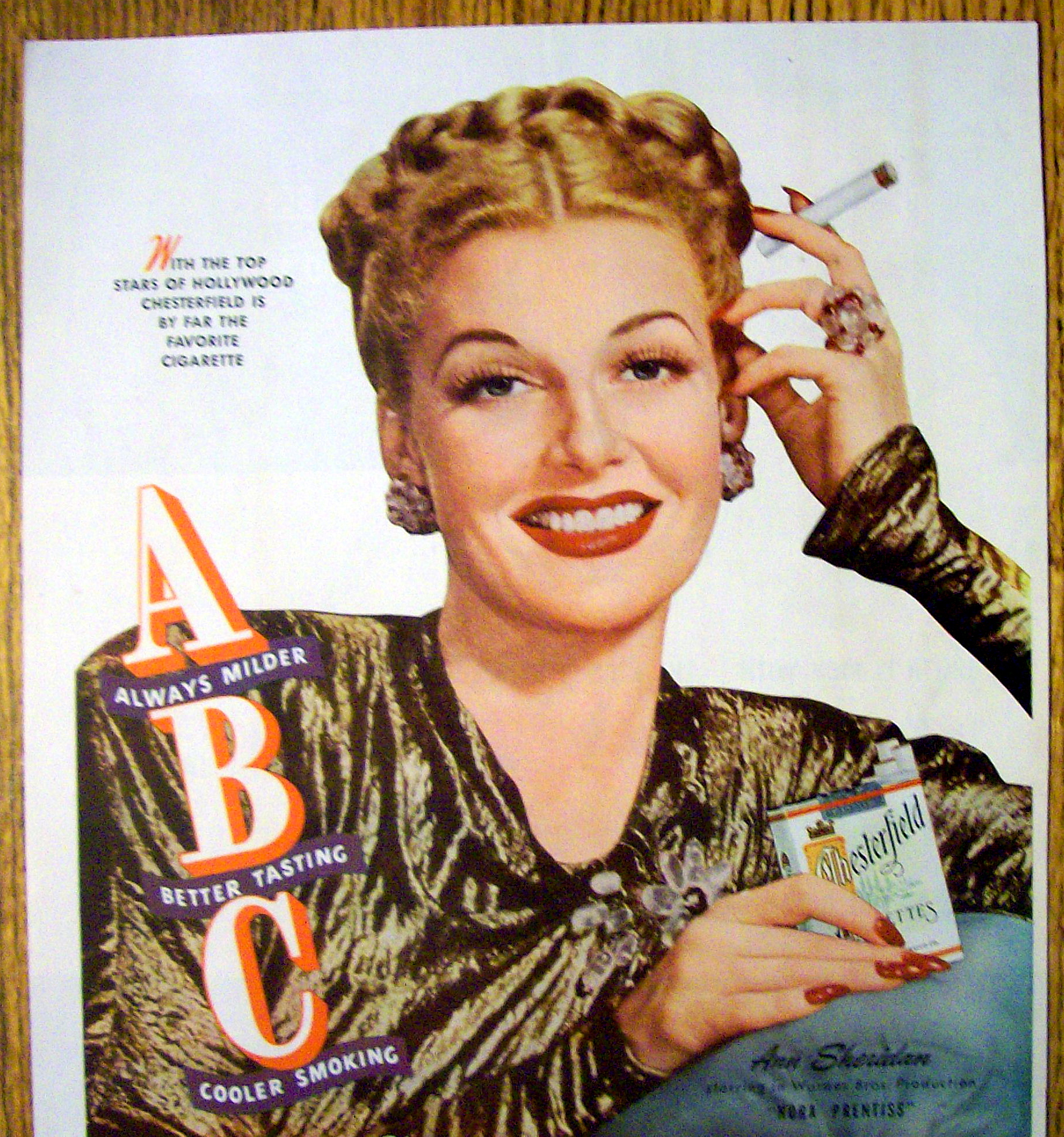 Vintage Ad: 1947 Chesterfield Cigarettes w/Ann Sheridan