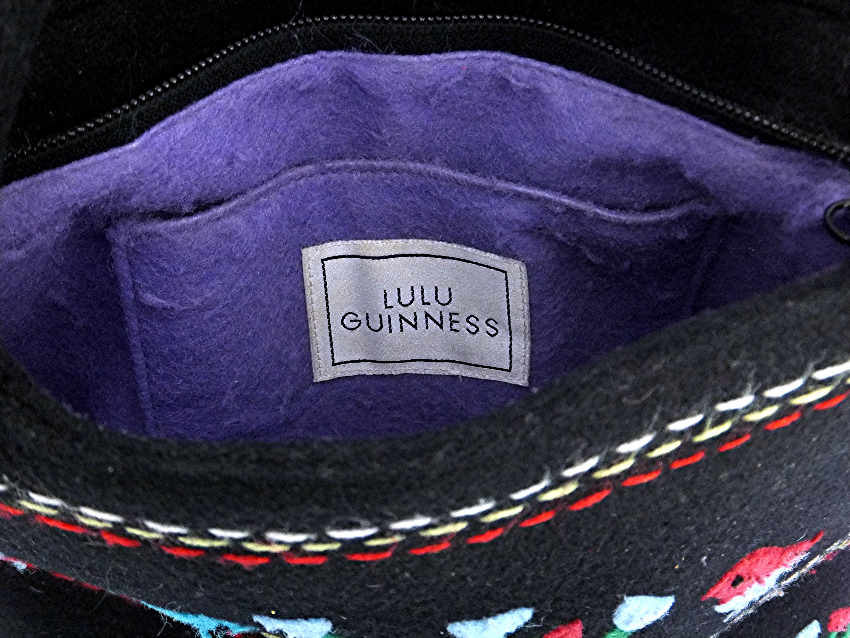 Bag Lulu Guinness Black Wool Birds