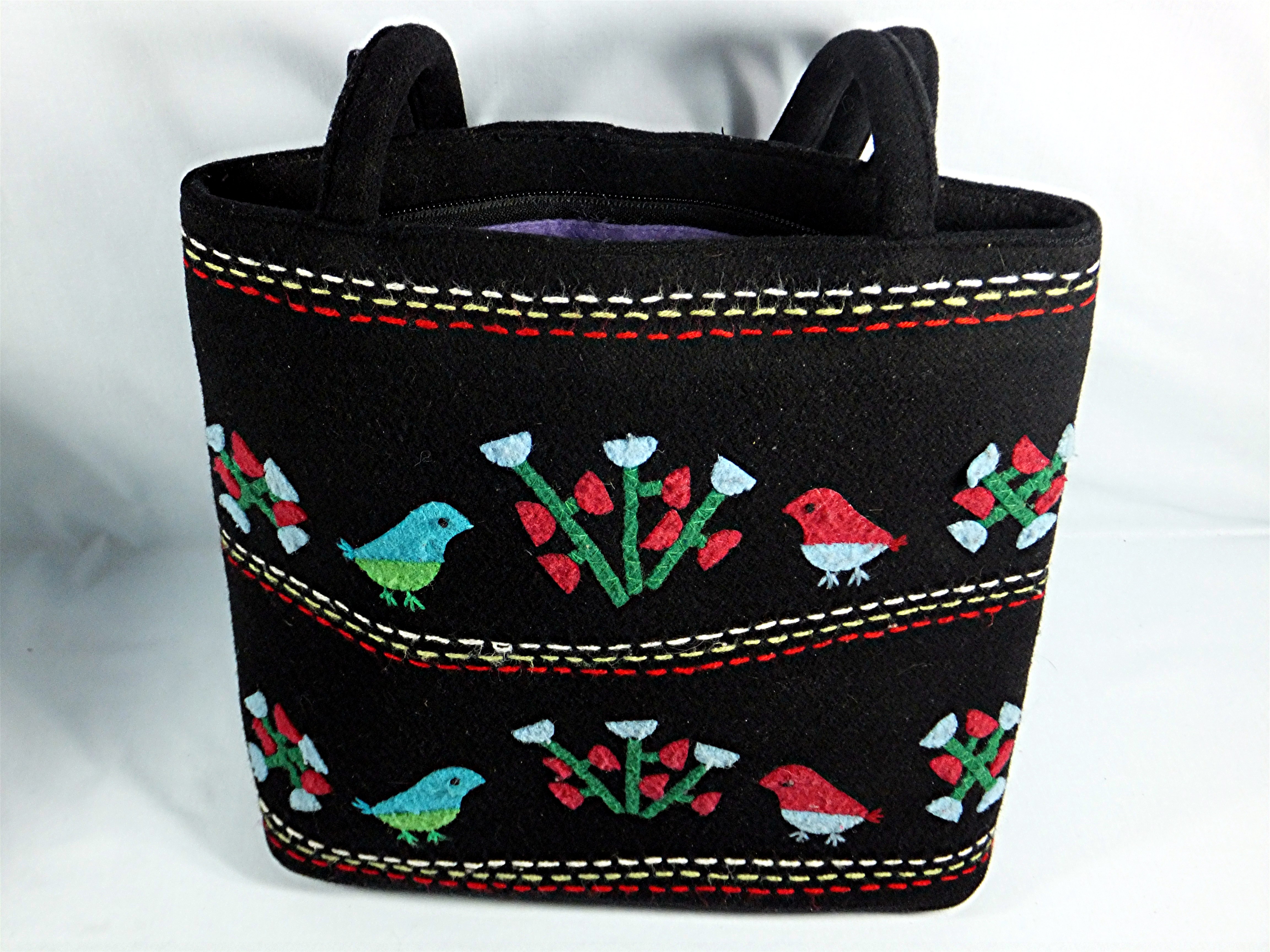 Bag Lulu Guinness Black Wool Birds