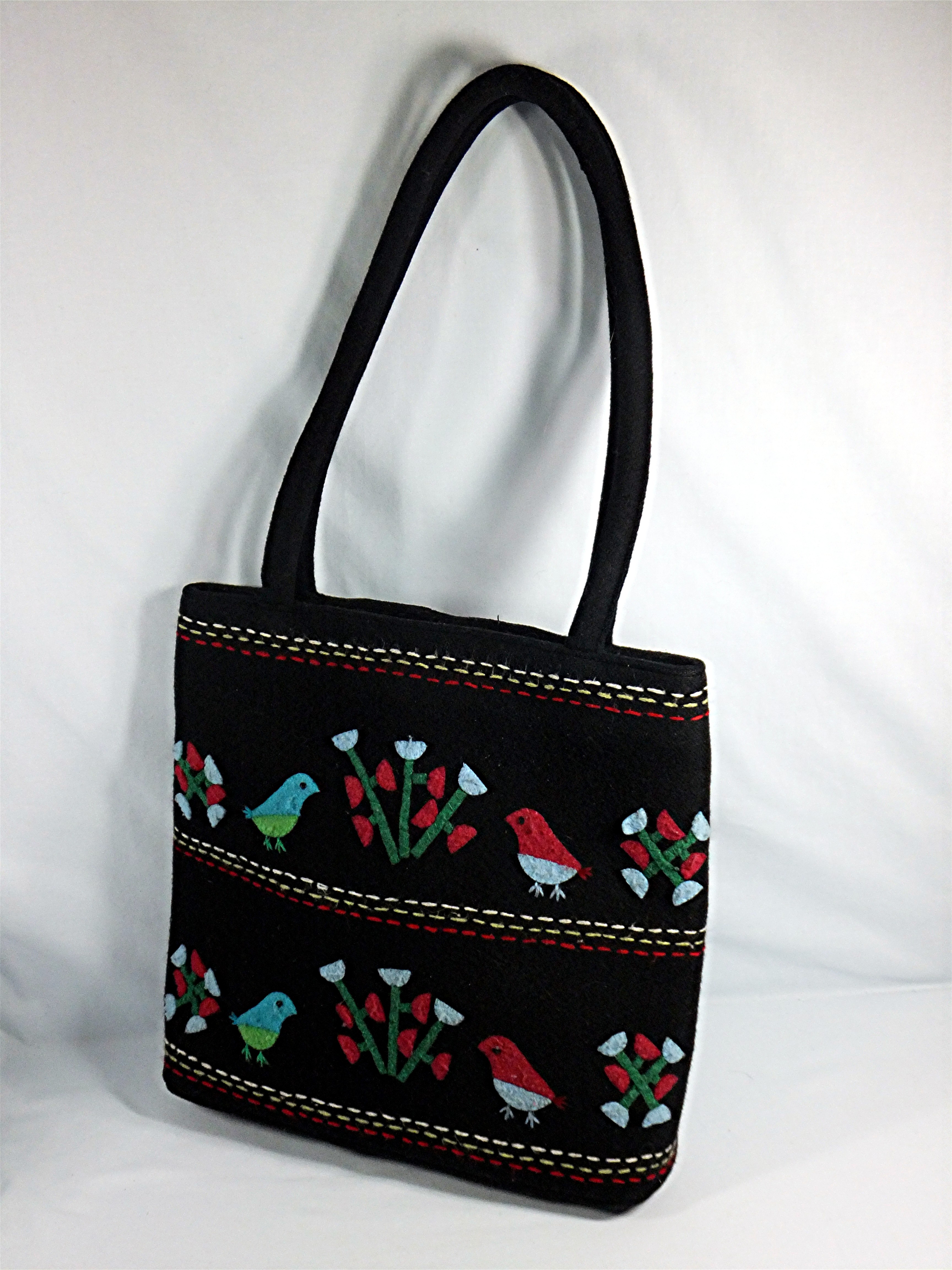 Bag Lulu Guinness Black Wool Birds