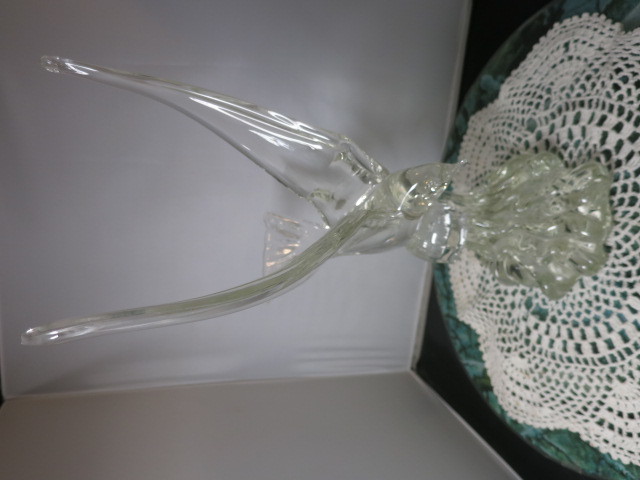 Vintage Murano Art Glass Seagull on Wave Cristallo signed BR 83