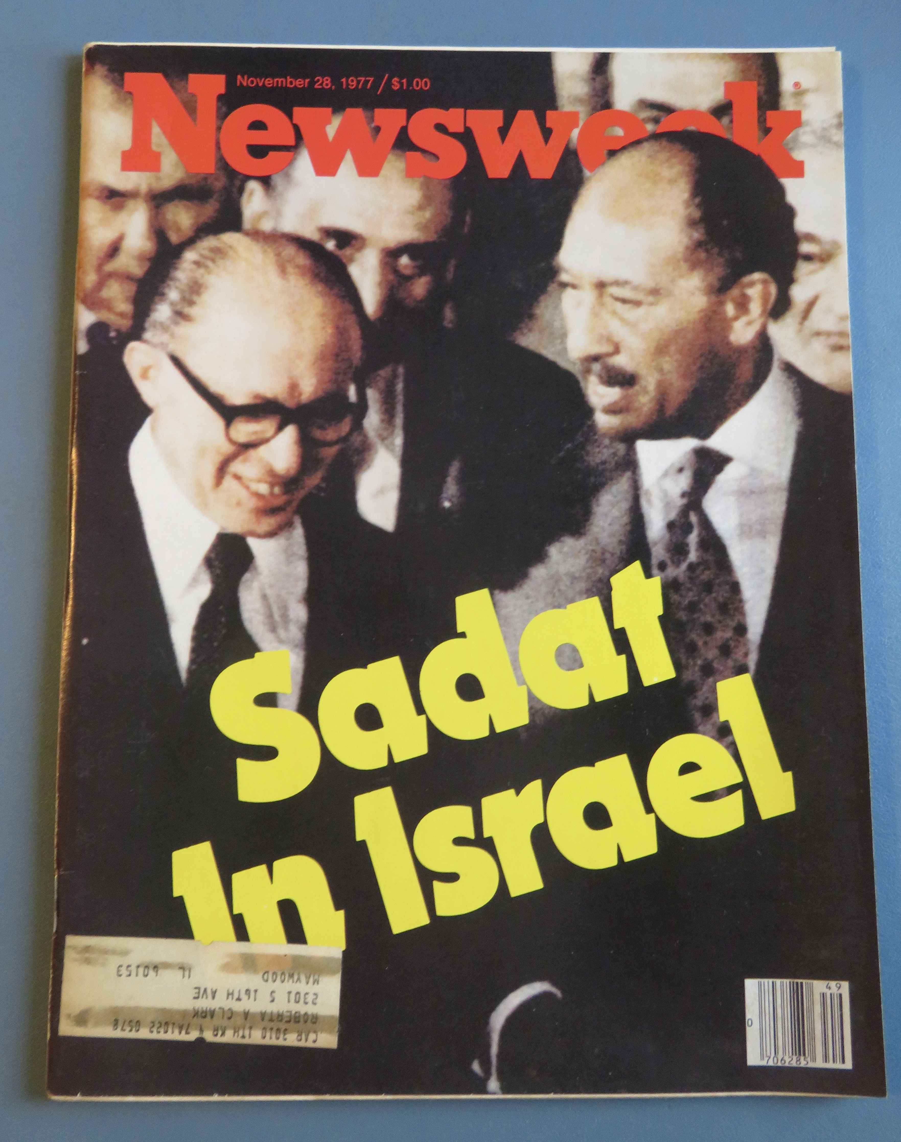 Newsweek Magazine November 28, 1977 Sadat In Israel