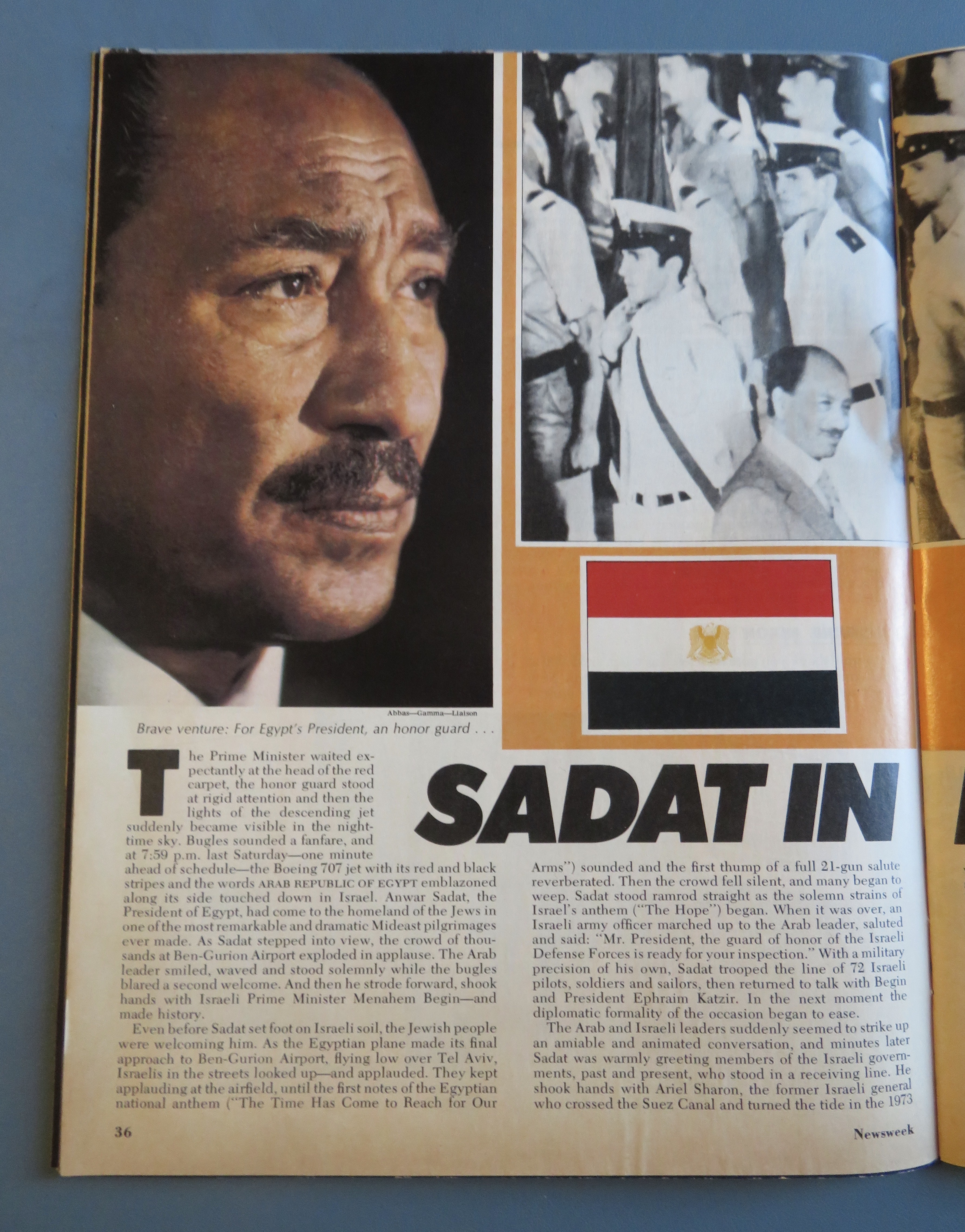 Newsweek Magazine November 28, 1977 Sadat In Israel