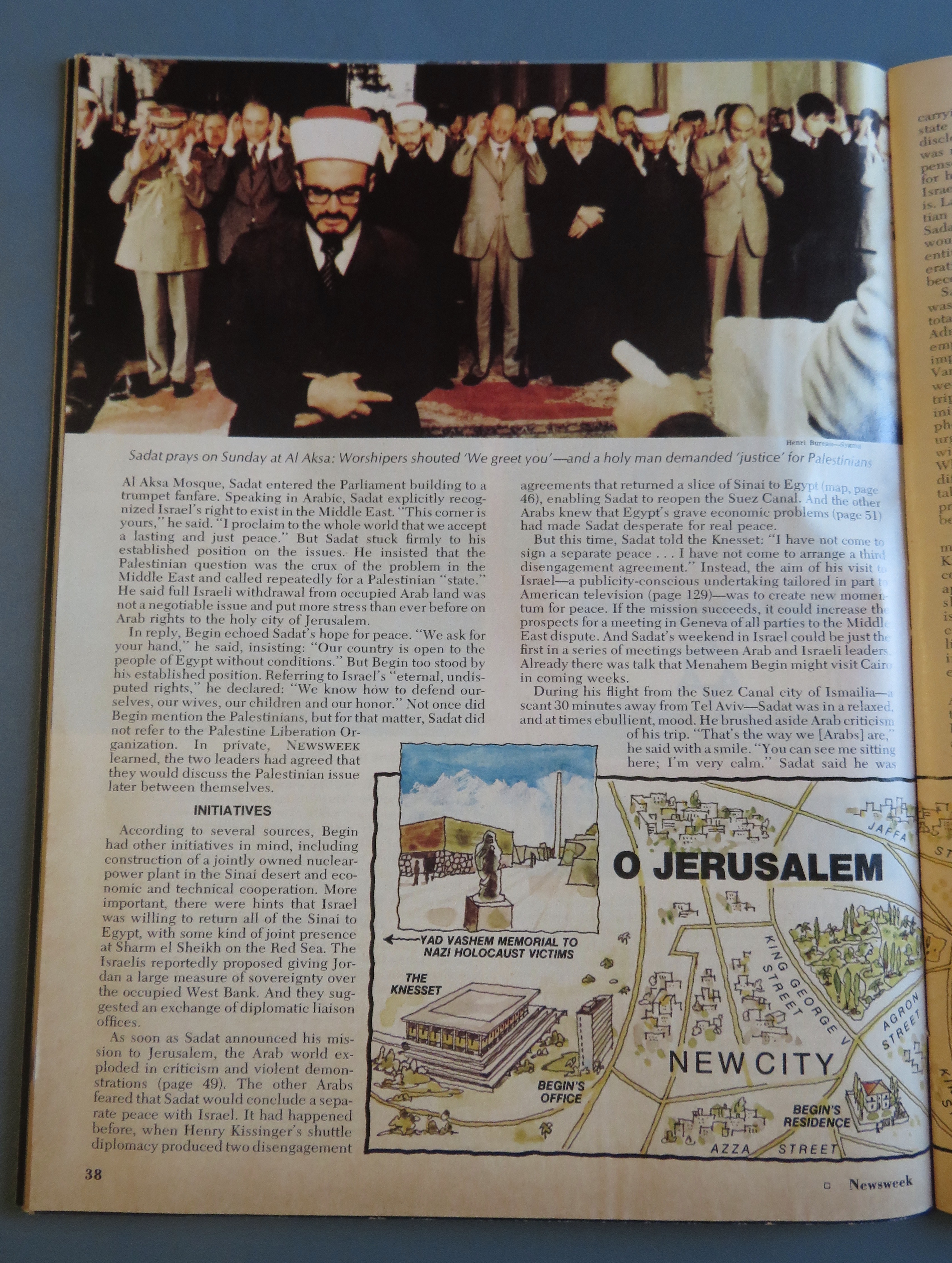 Newsweek Magazine November 28, 1977 Sadat In Israel