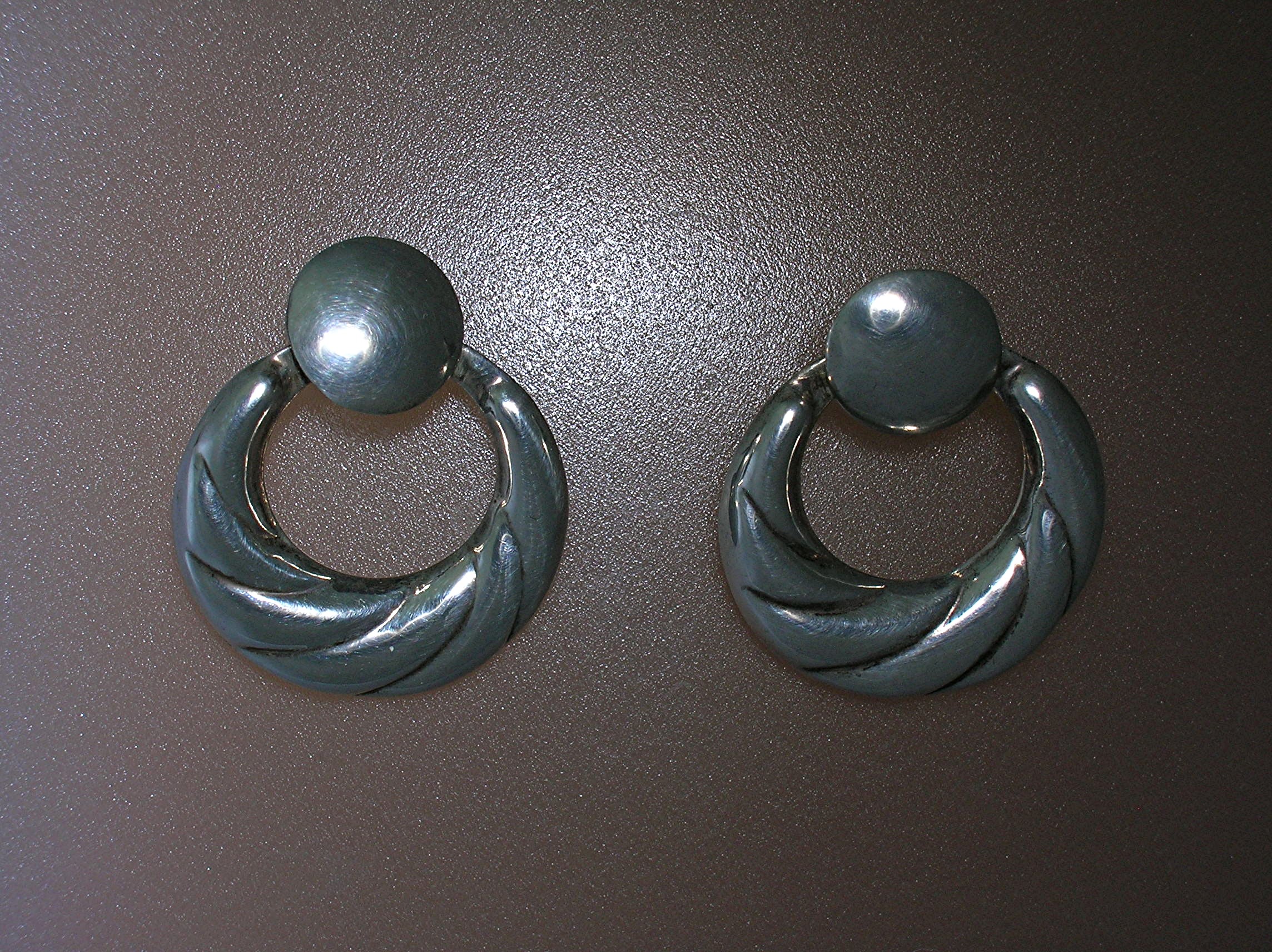 Sterling Silver Pierced Earrings Marked 925.