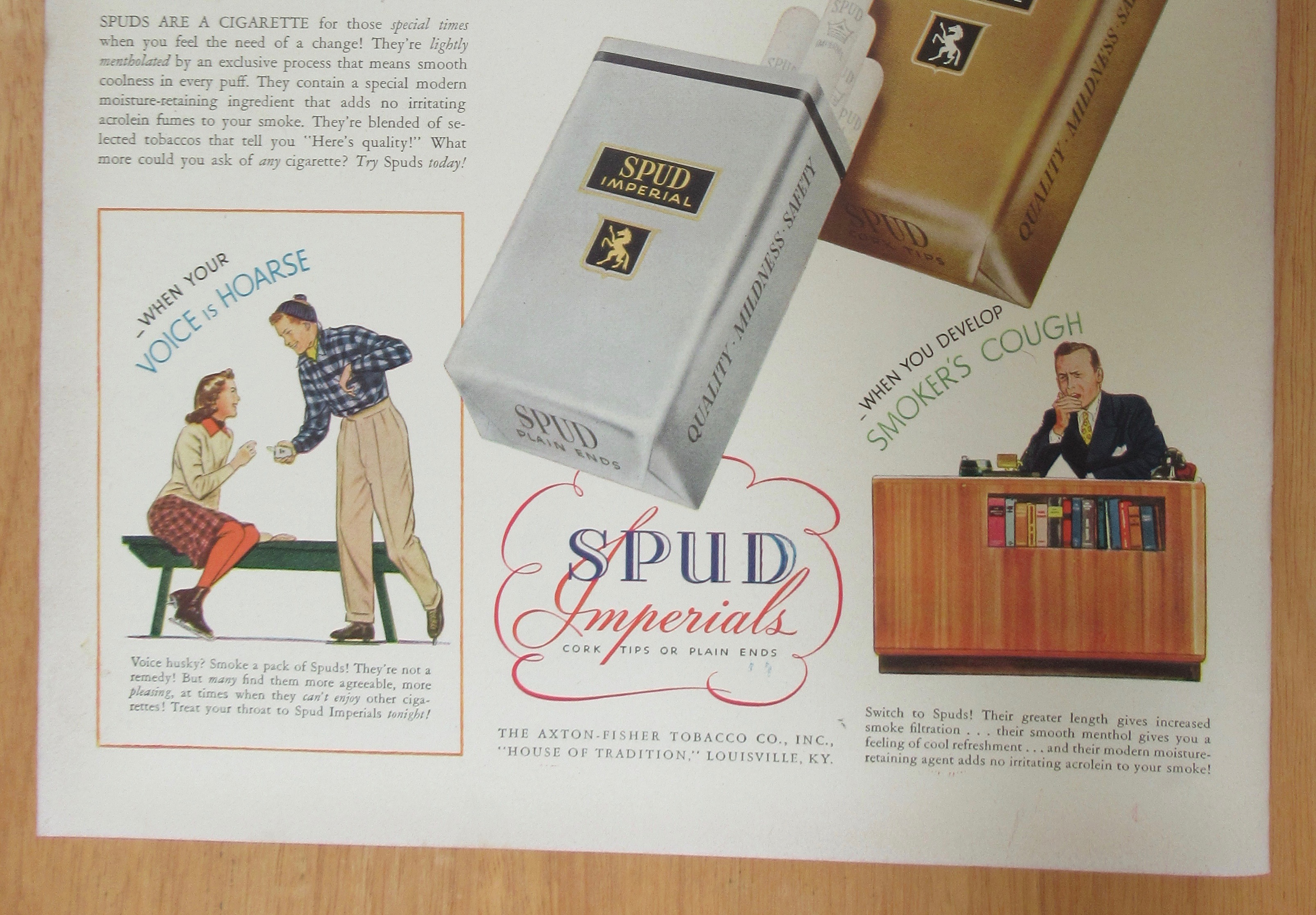 1943 Spud Cigarettes with 5 Different Scenes