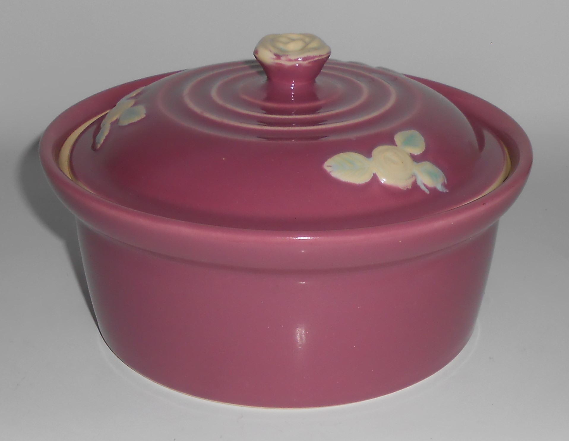 Coors Pottery Rosebud Early Rose 2 Pint Straight Casser