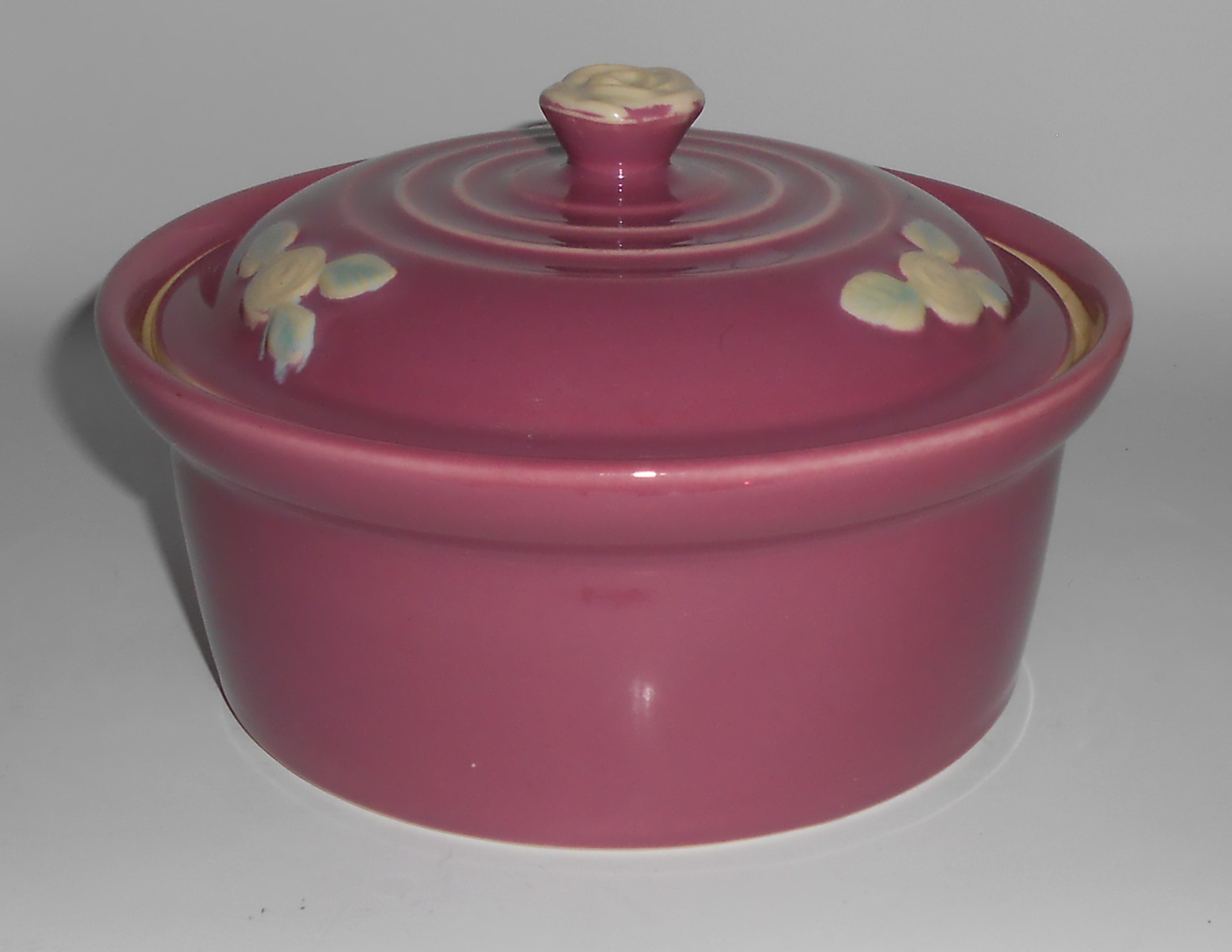 Coors Pottery Rosebud Early Rose 2 Pint Straight Casser
