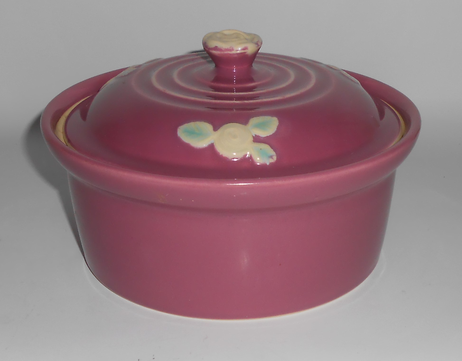 Coors Pottery Rosebud Early Rose 2 Pint Straight Casser