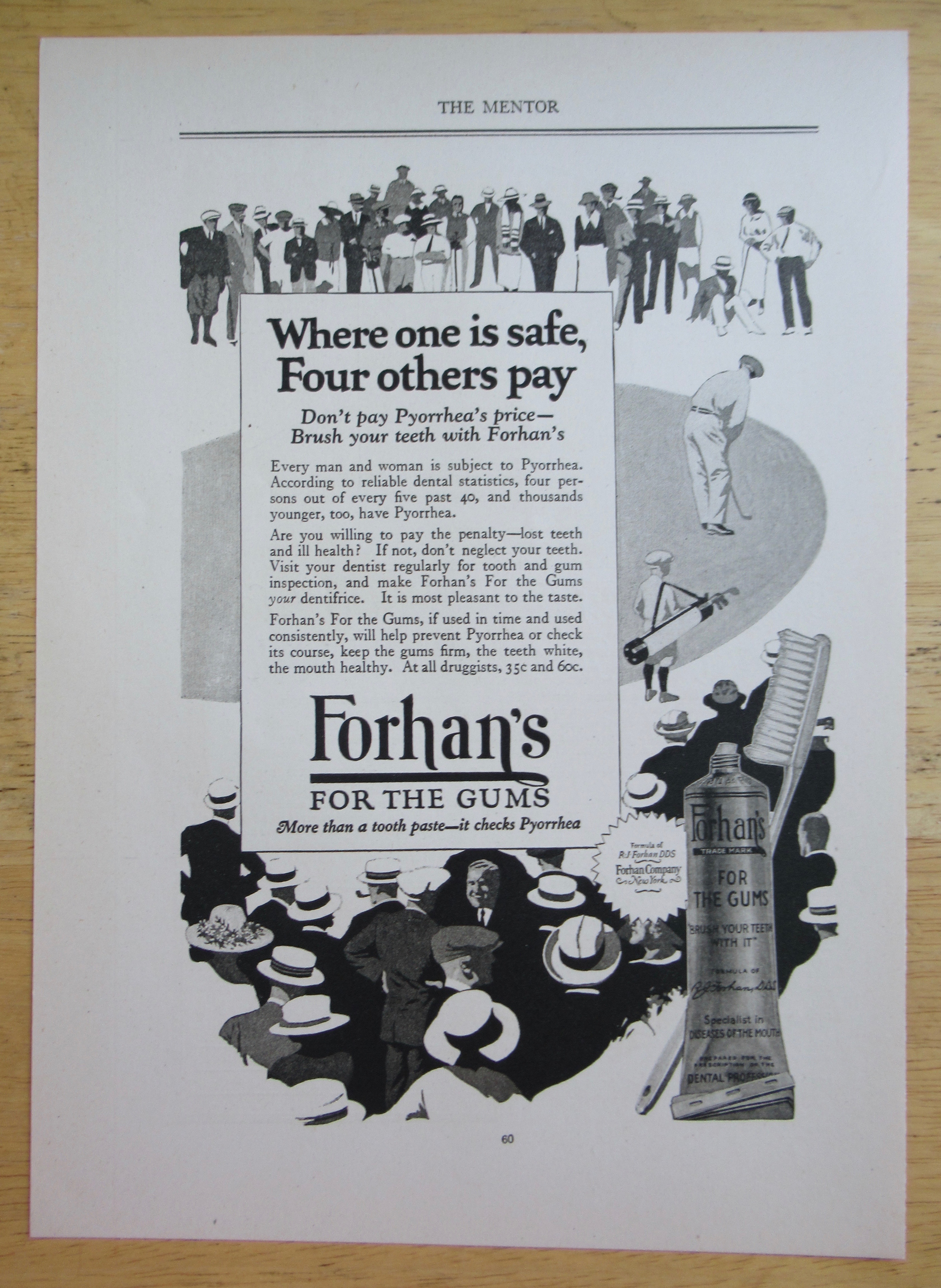 1924 Forhan's For The Gums with Man Golfing