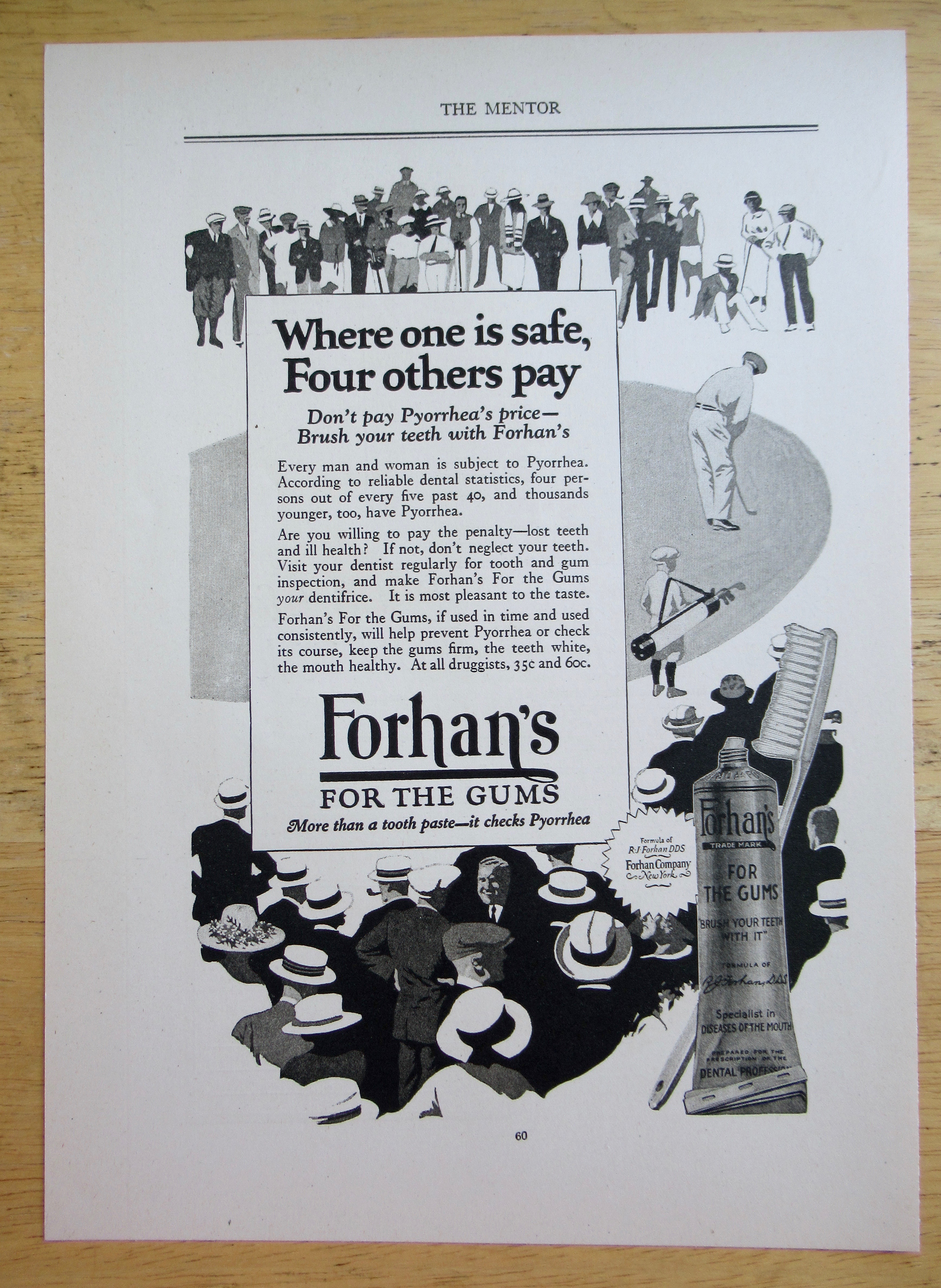 1924 Forhan's For The Gums with Man Golfing