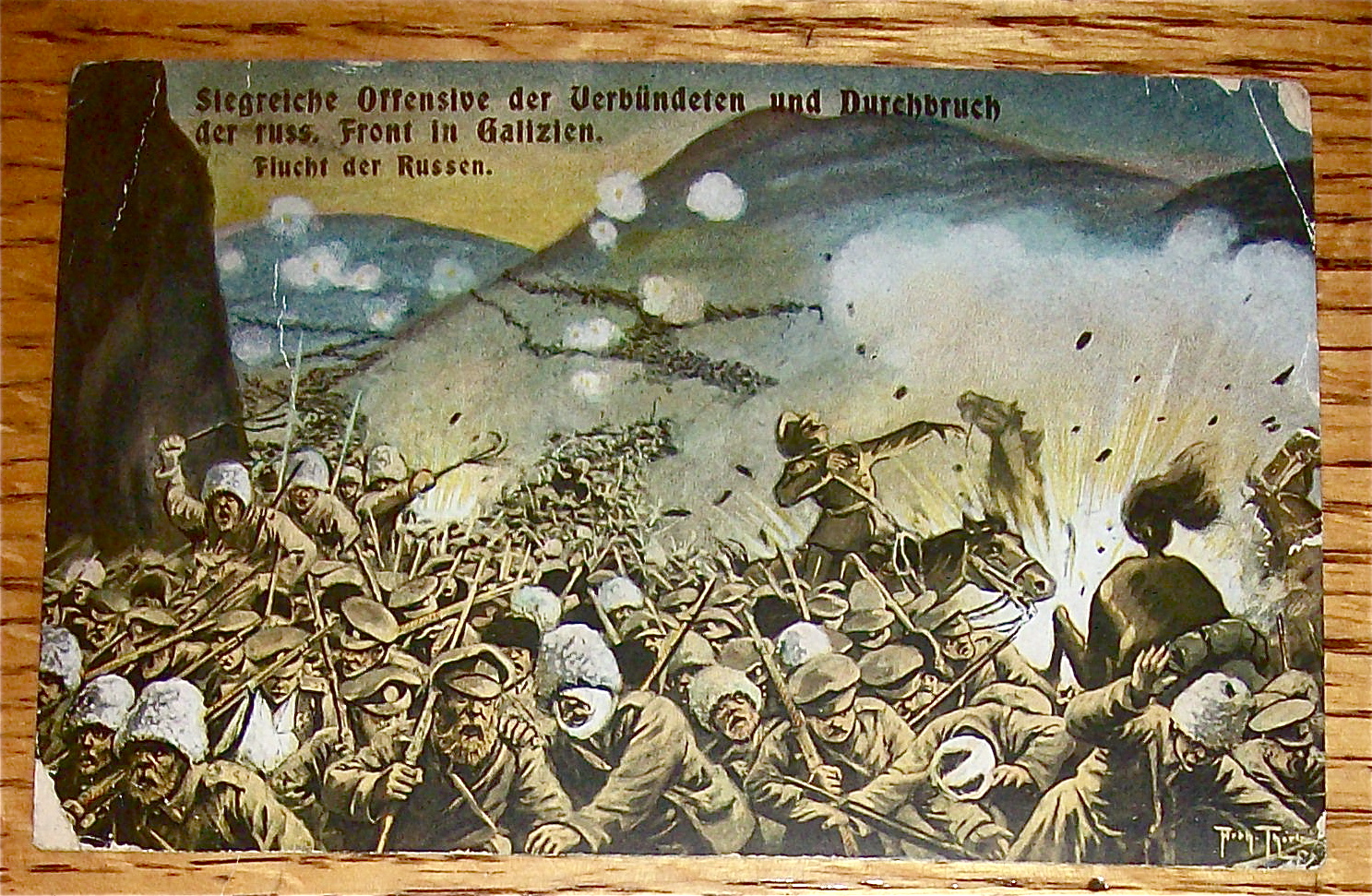 Escape Of The Russians At Galizien Postcard