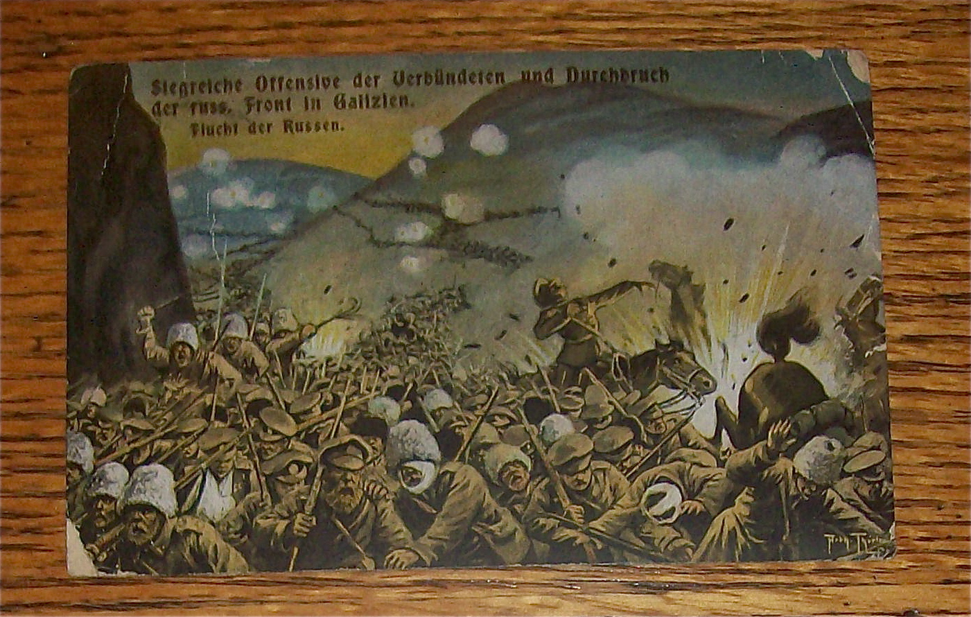 Escape Of The Russians At Galizien Postcard