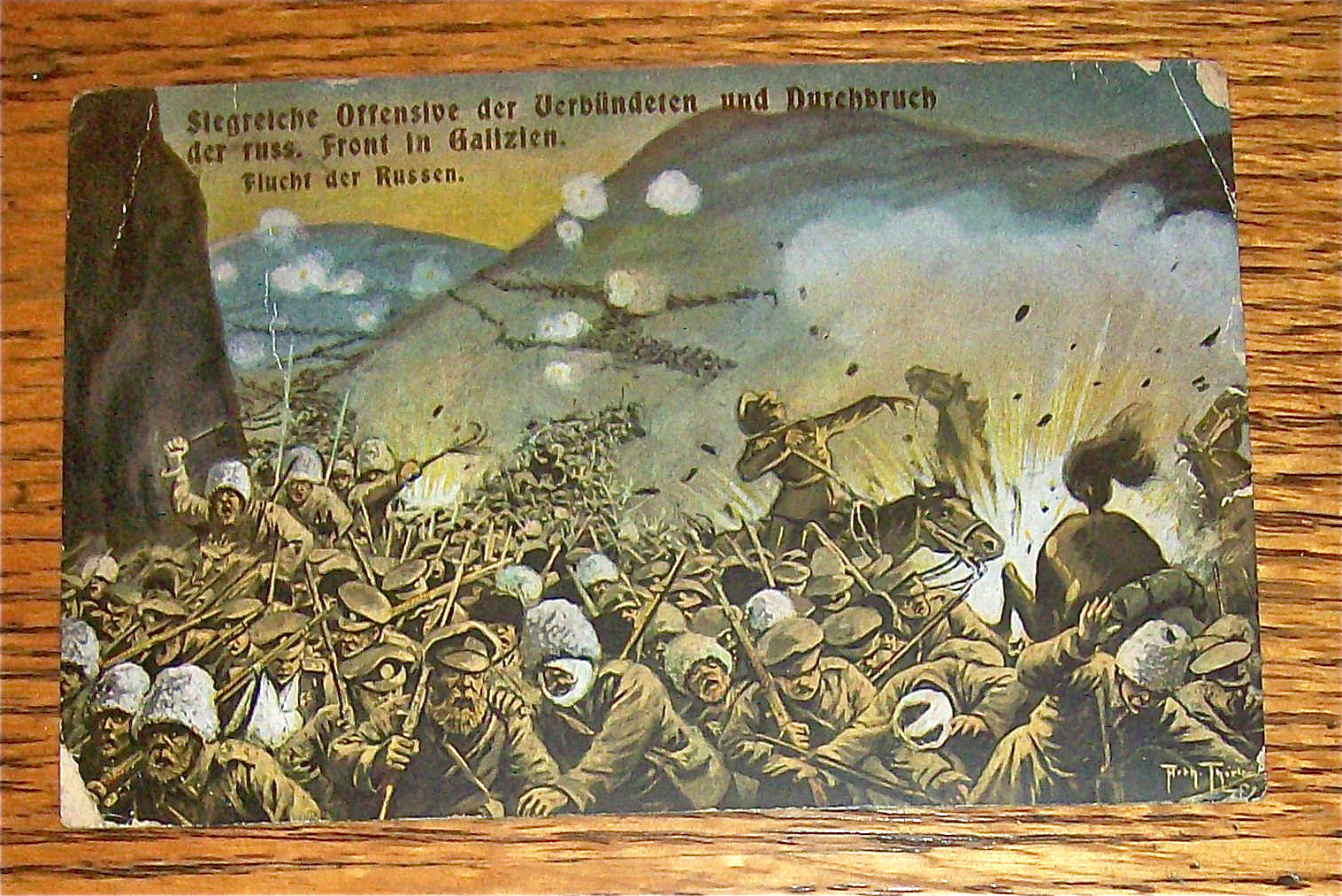 Escape Of The Russians At Galizien Postcard