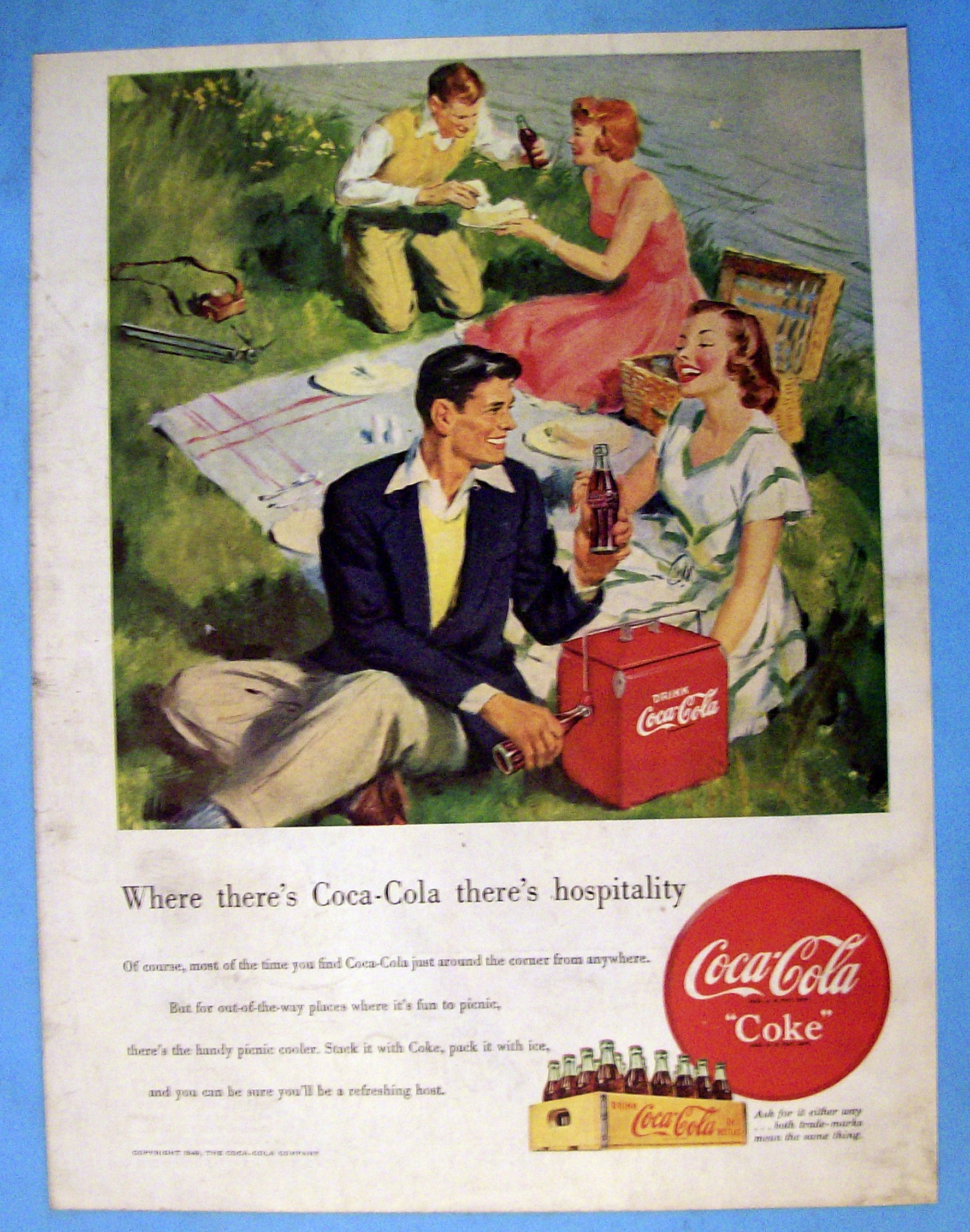 1949 Coca Cola (Coke) with Two Couples Picnicing