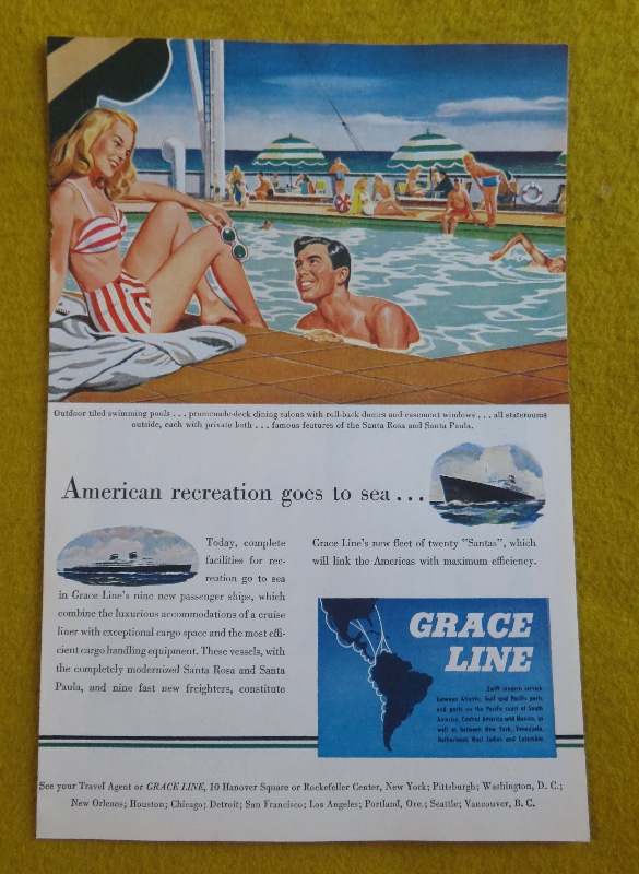 1946 Grace Line Cruise With American Recreation Goes To Sea