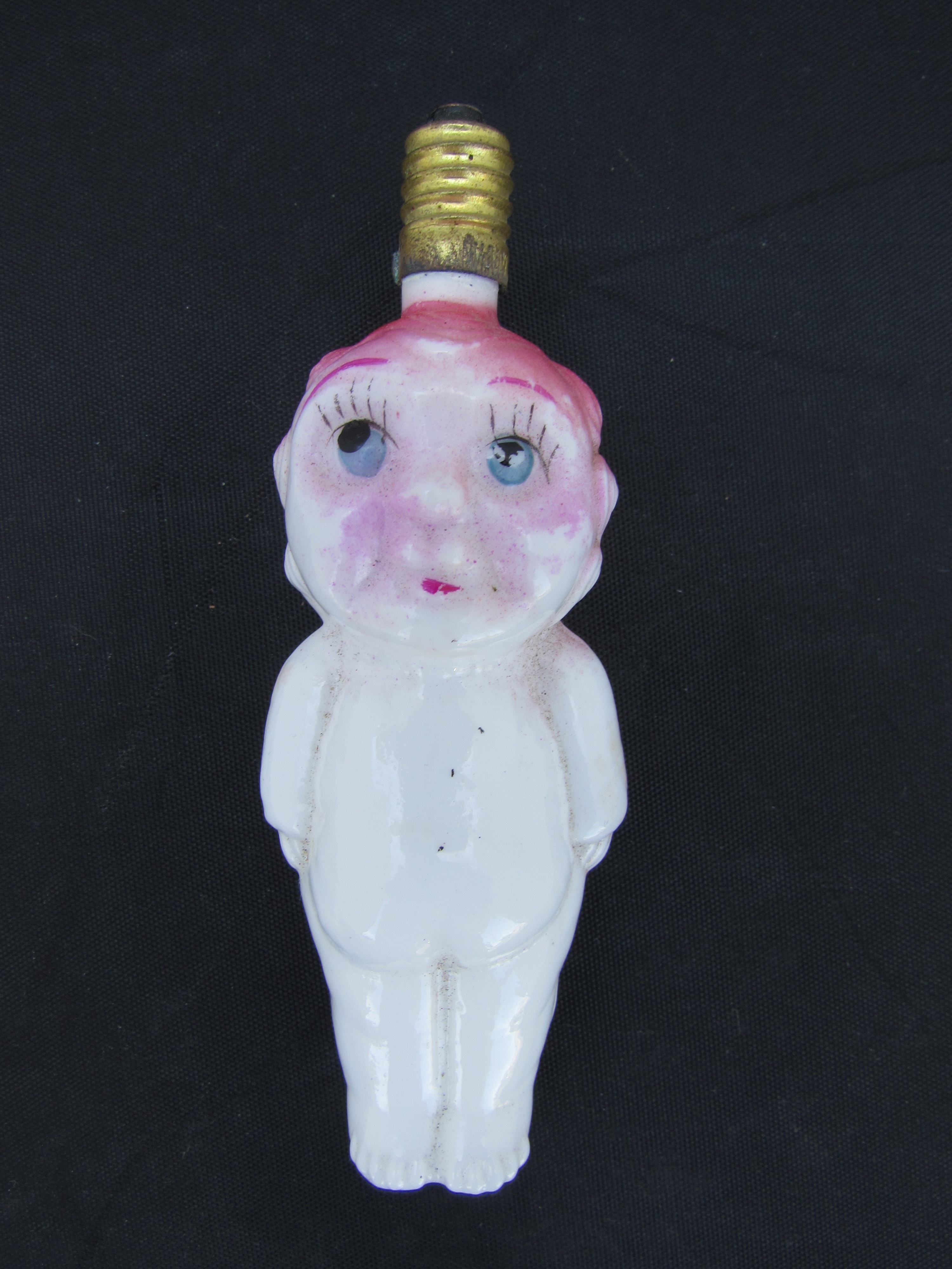Carnival Glass Doll Christmas Light Bulb