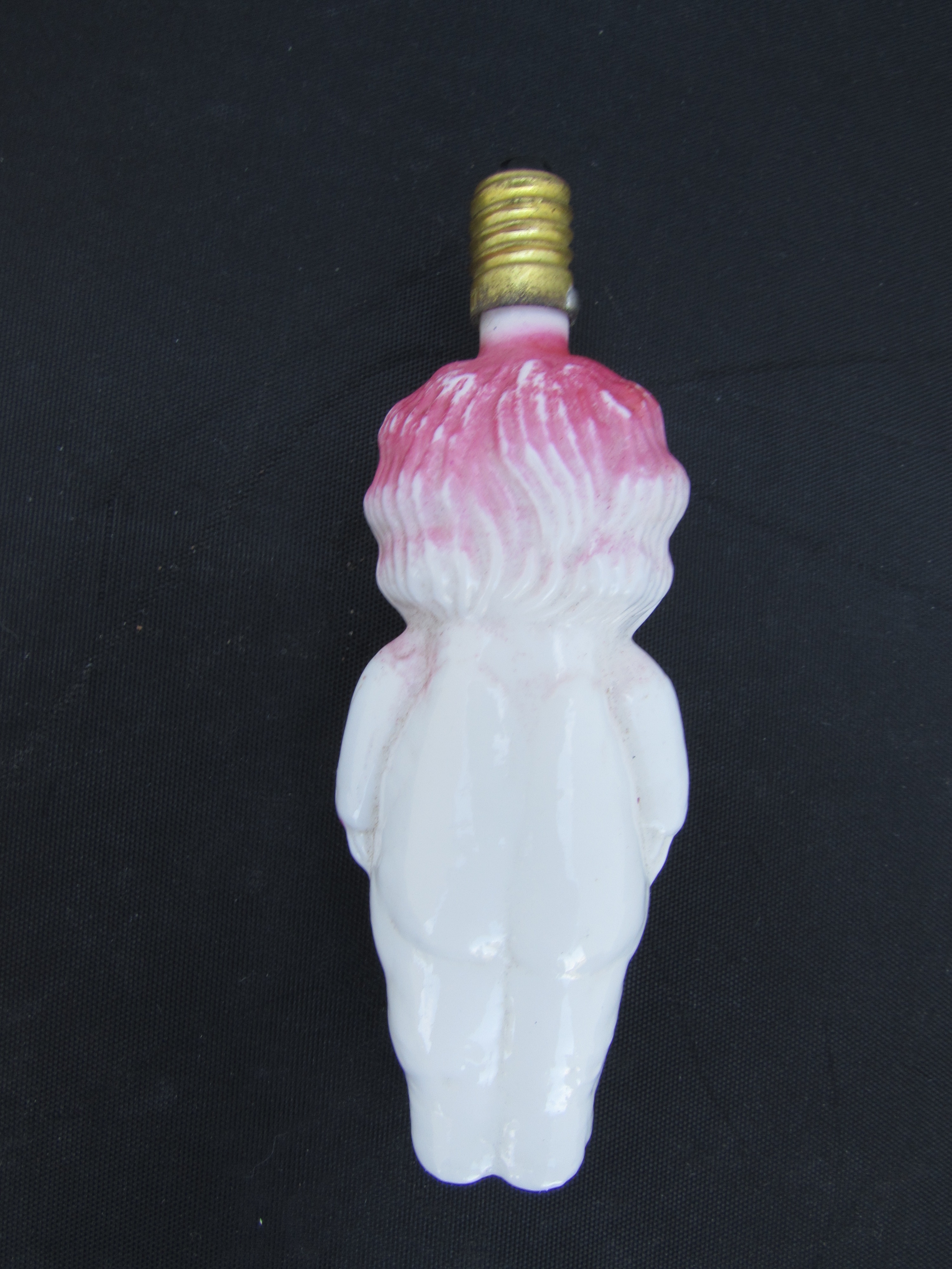 Carnival Glass Doll Christmas Light Bulb