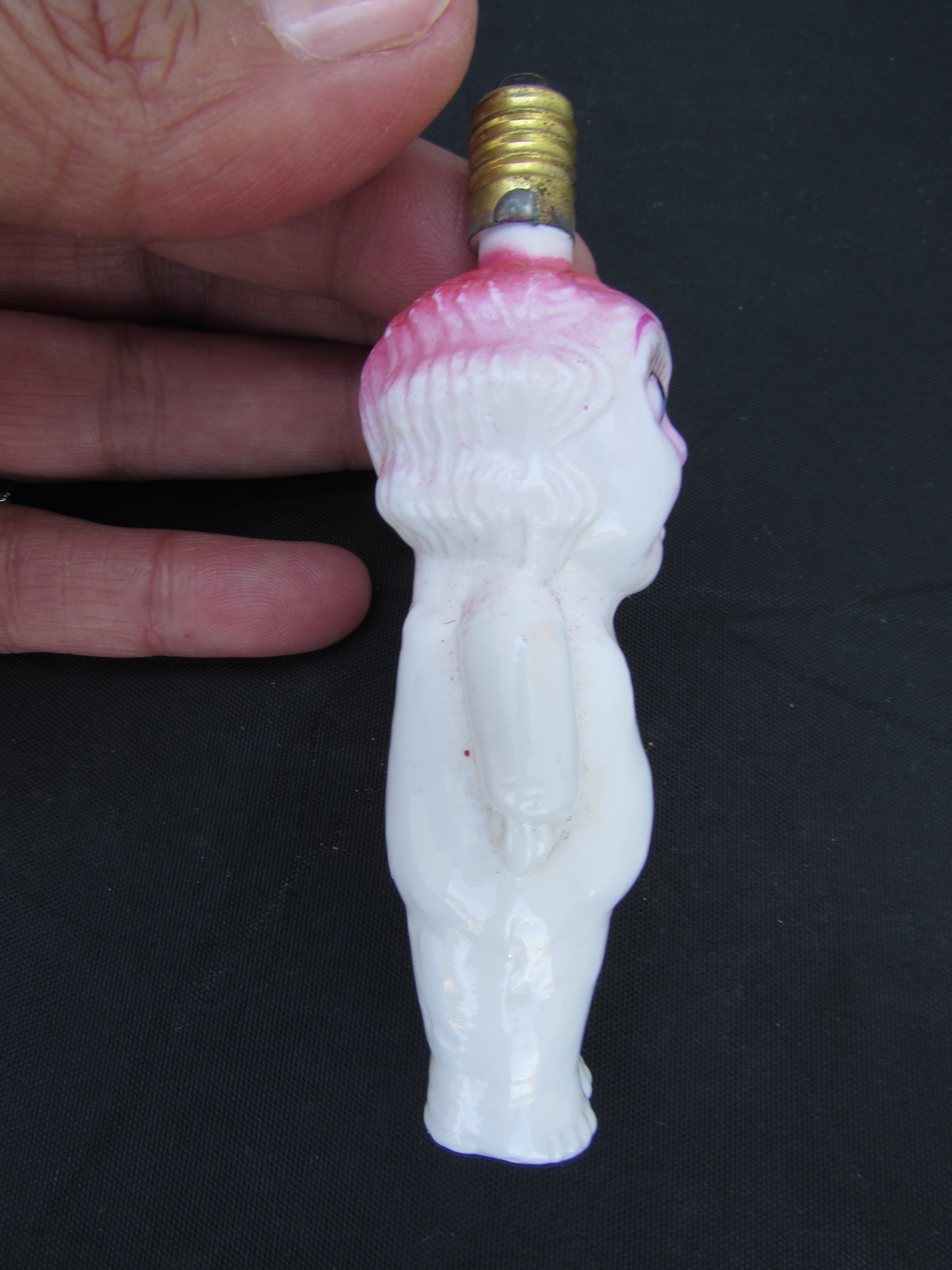 Carnival Glass Doll Christmas Light Bulb