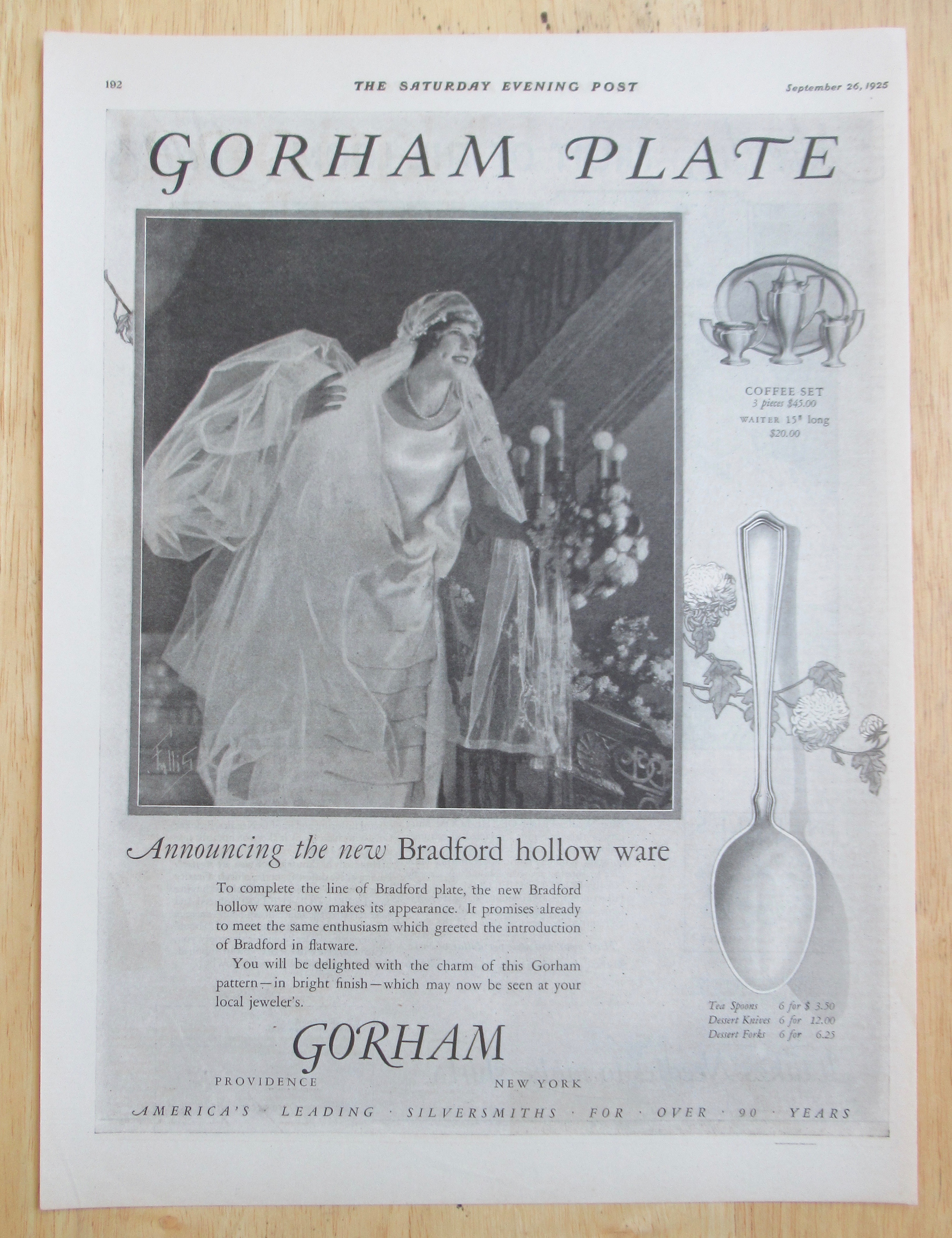 1925 Gorham Silverplate with the Bradford Hollow Ware