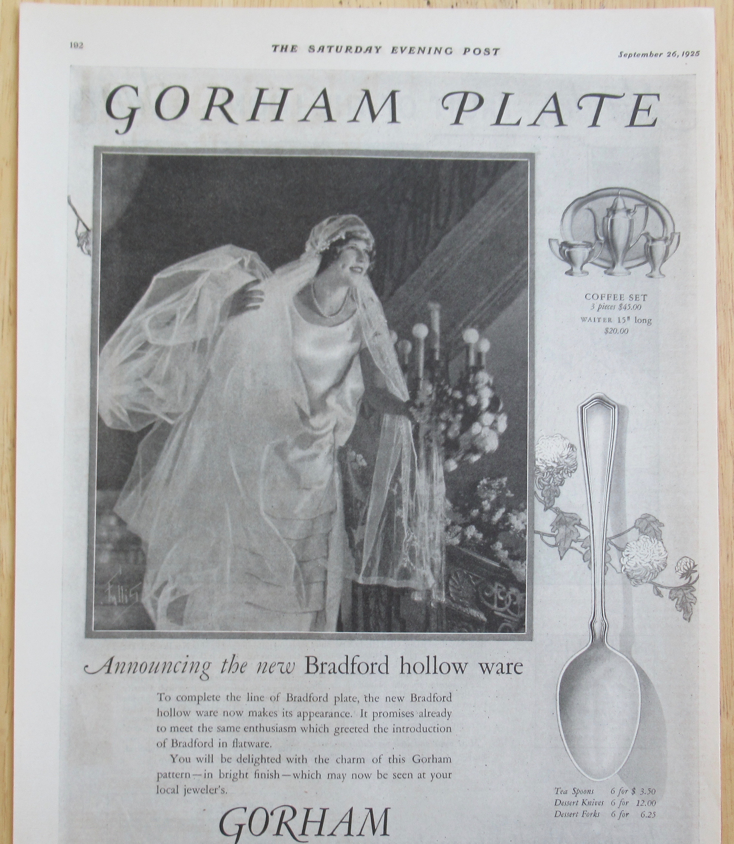 1925 Gorham Silverplate with the Bradford Hollow Ware