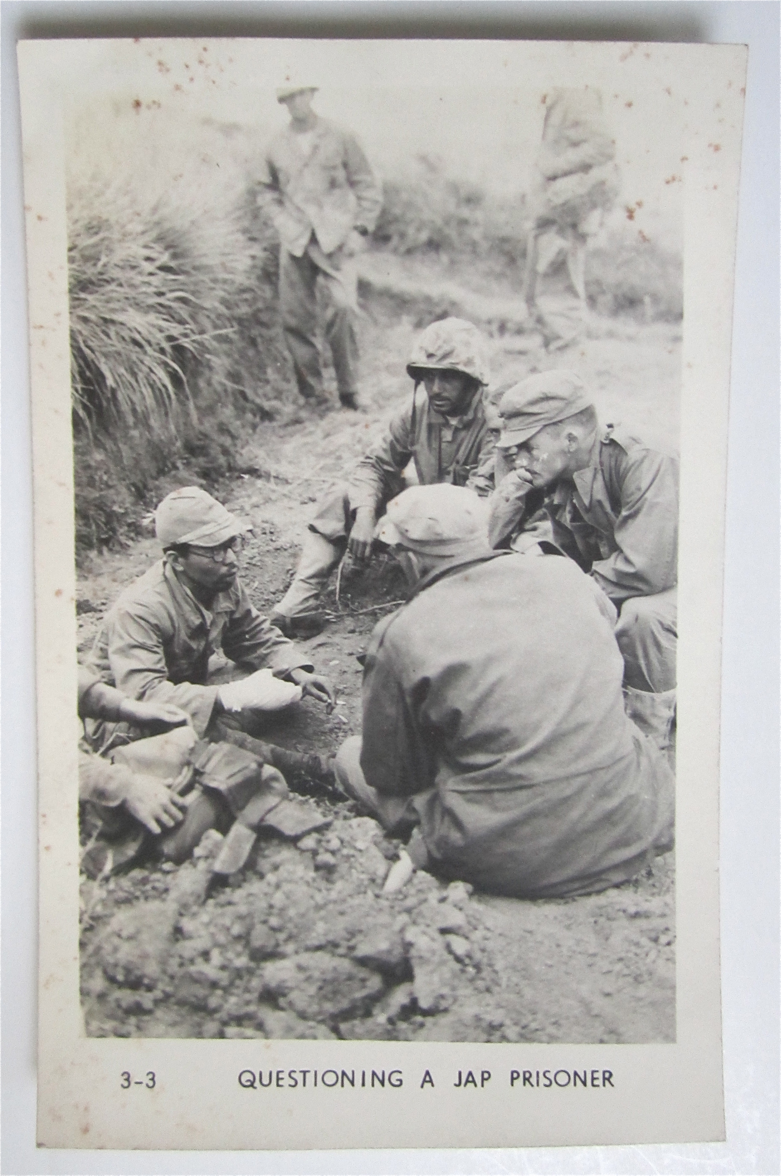 Questioning A Jap Prisoner Postcard