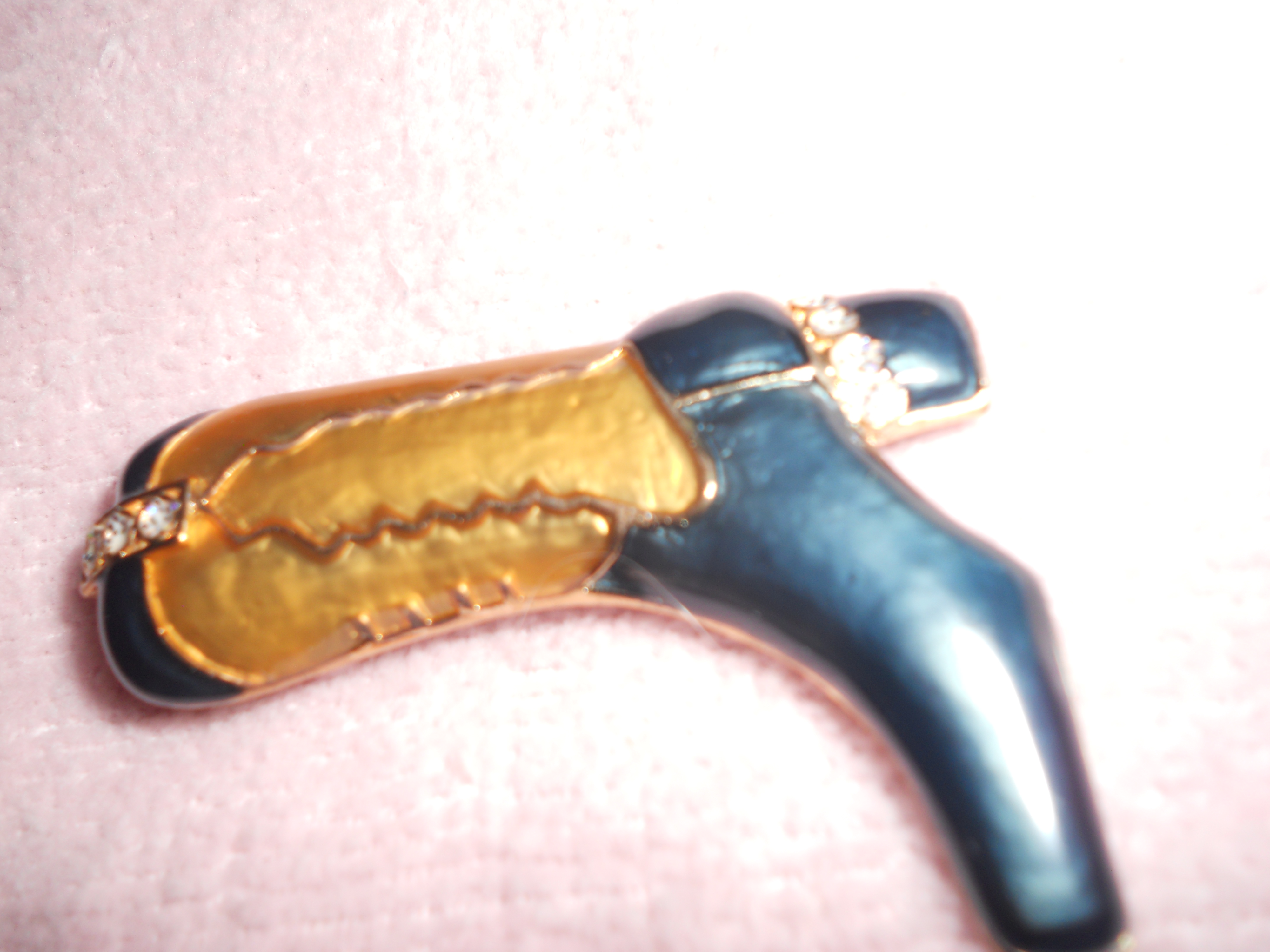 Cowgirl Boot Pin Enameled with Rhinestones