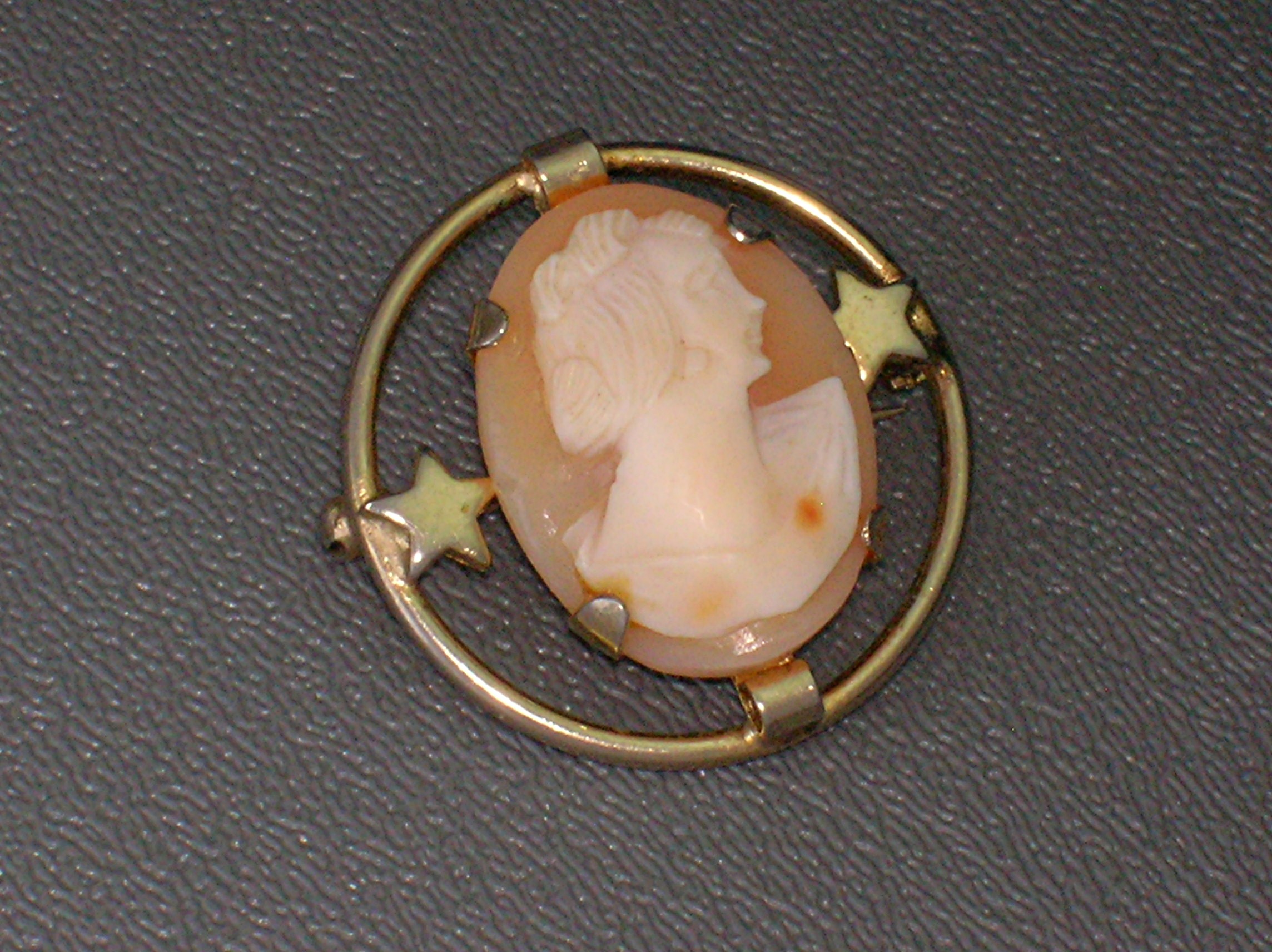 Cameo  Shell Cameo Goldtone Brooch