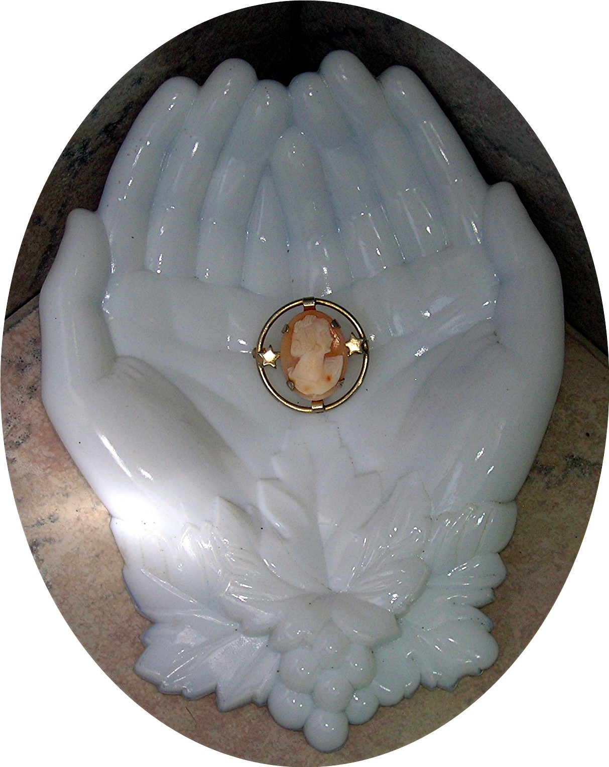 Cameo  Shell Cameo Goldtone Brooch