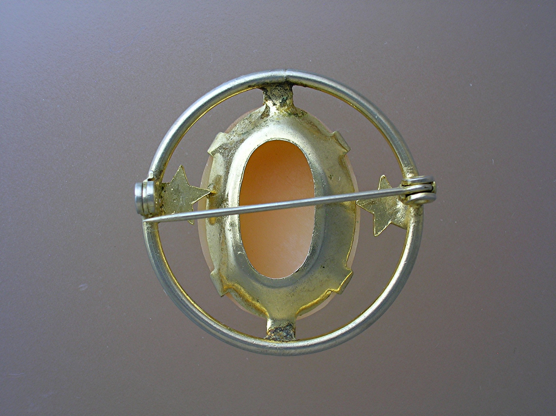 Cameo  Shell Cameo Goldtone Brooch