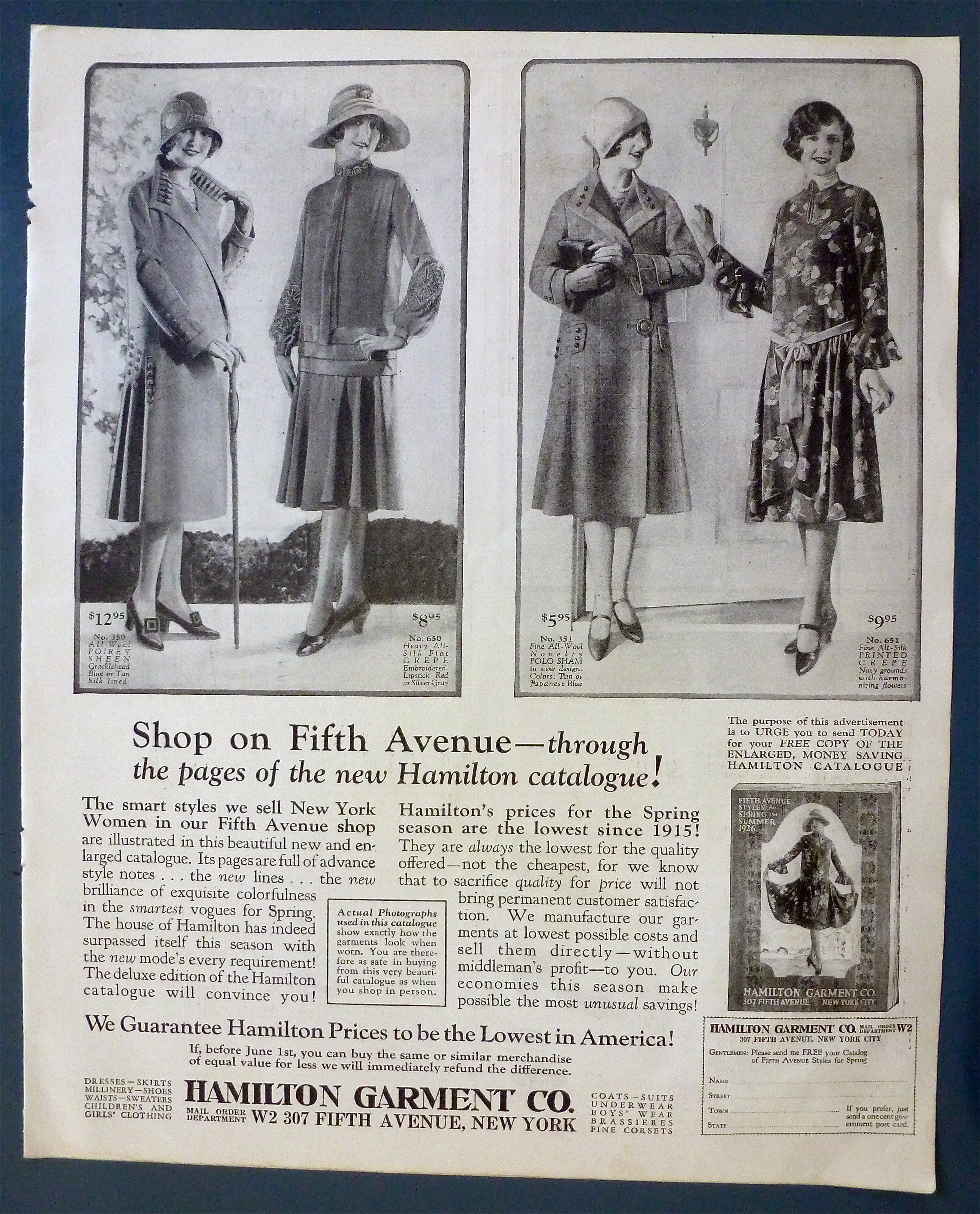 1926 Hamilton Garment Co with Women In Fashions
