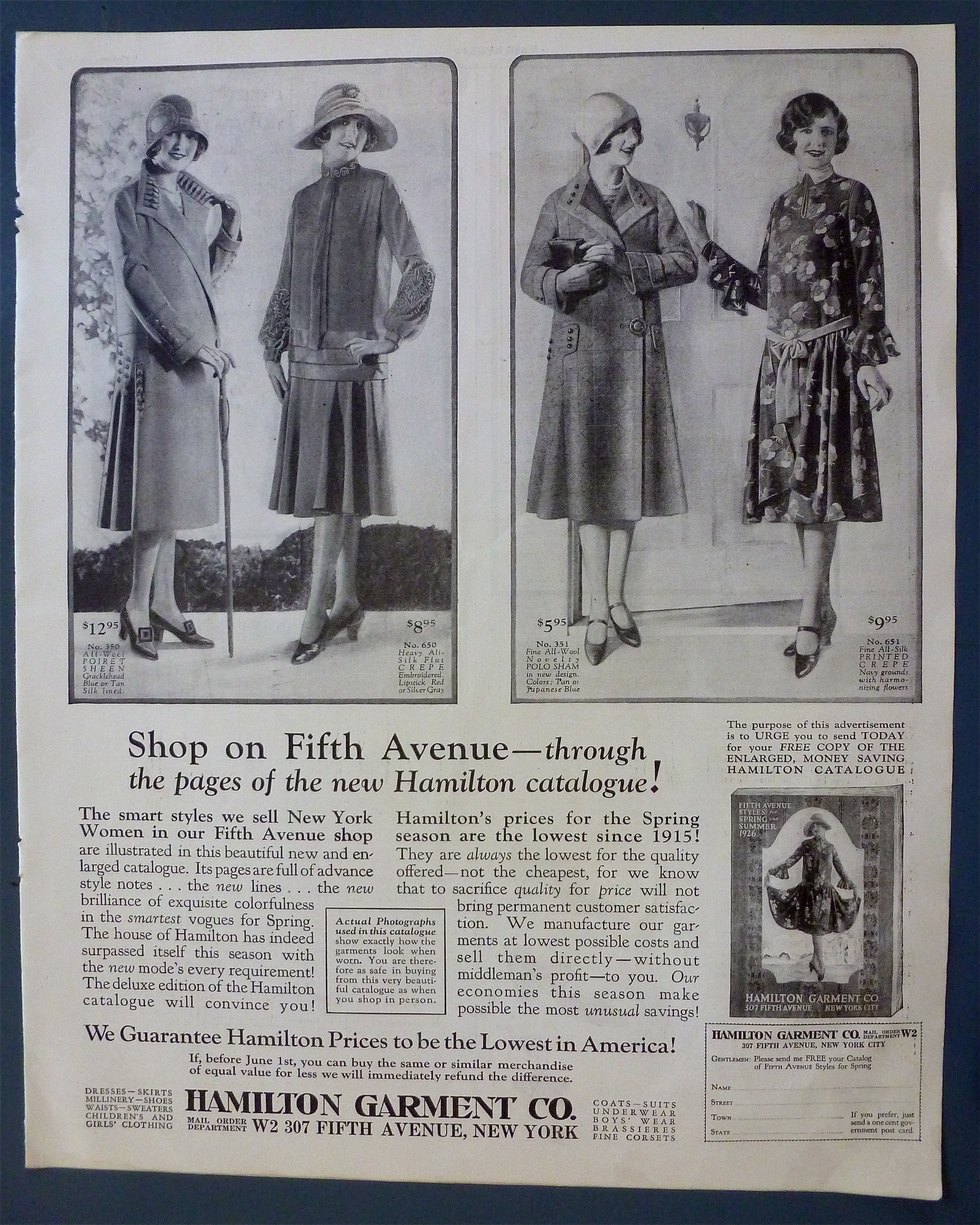 1926 Hamilton Garment Co with Women In Fashions