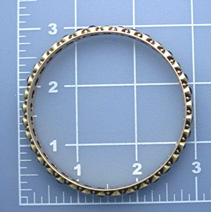 15K Gold 19 Ct  Amethyst Bangle Bracelet Antique