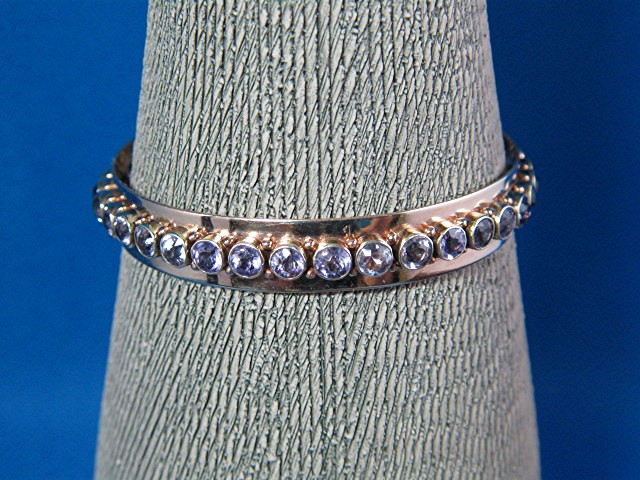 15K Gold 19 Ct  Amethyst Bangle Bracelet Antique
