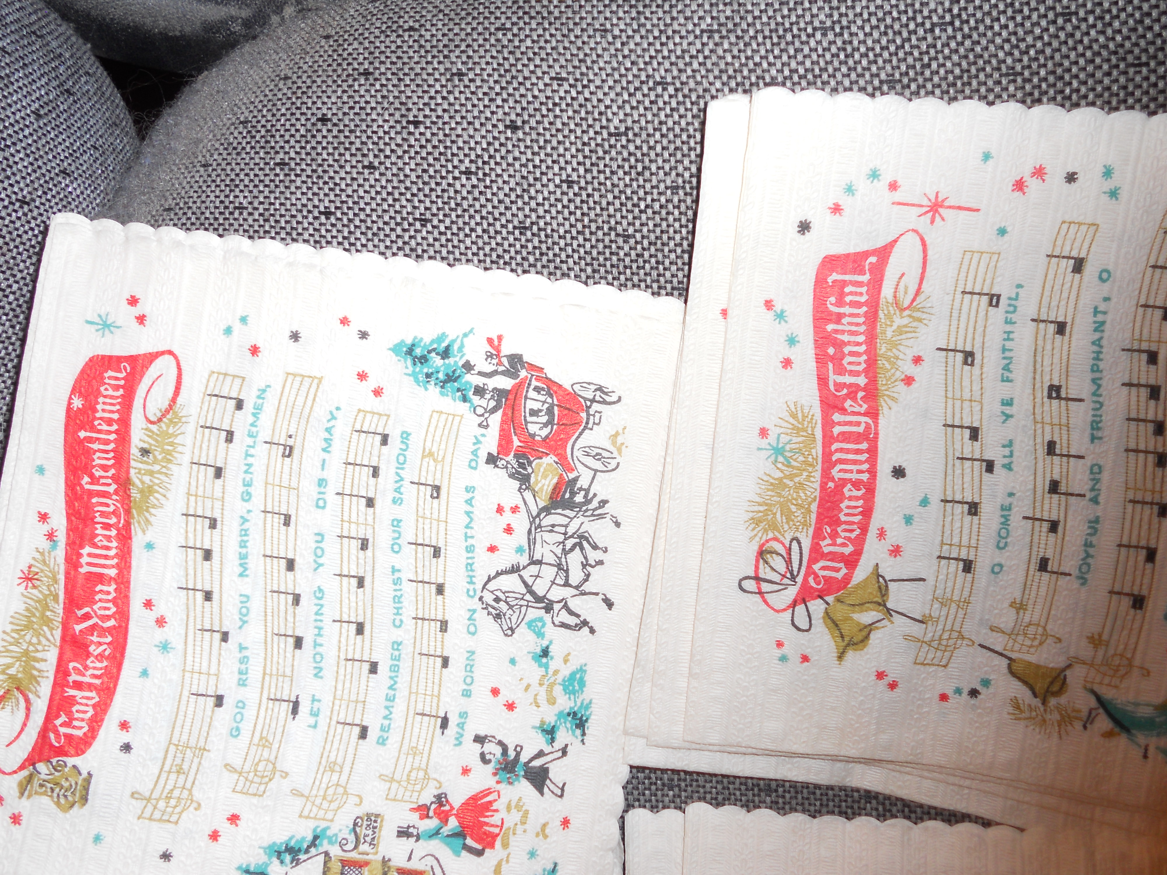 Christmas Carol Napkins Set E Erret Smith Inc