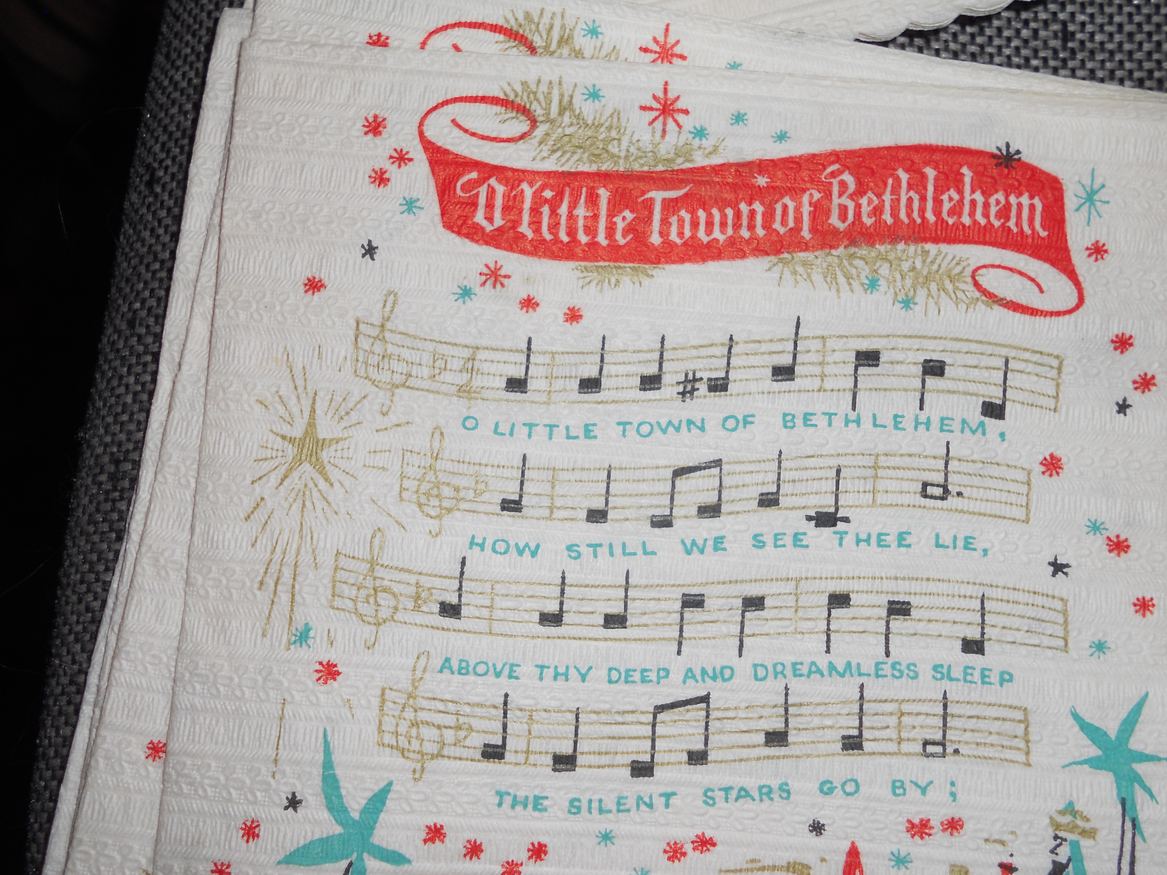 Christmas Carol Napkins Set E Erret Smith Inc