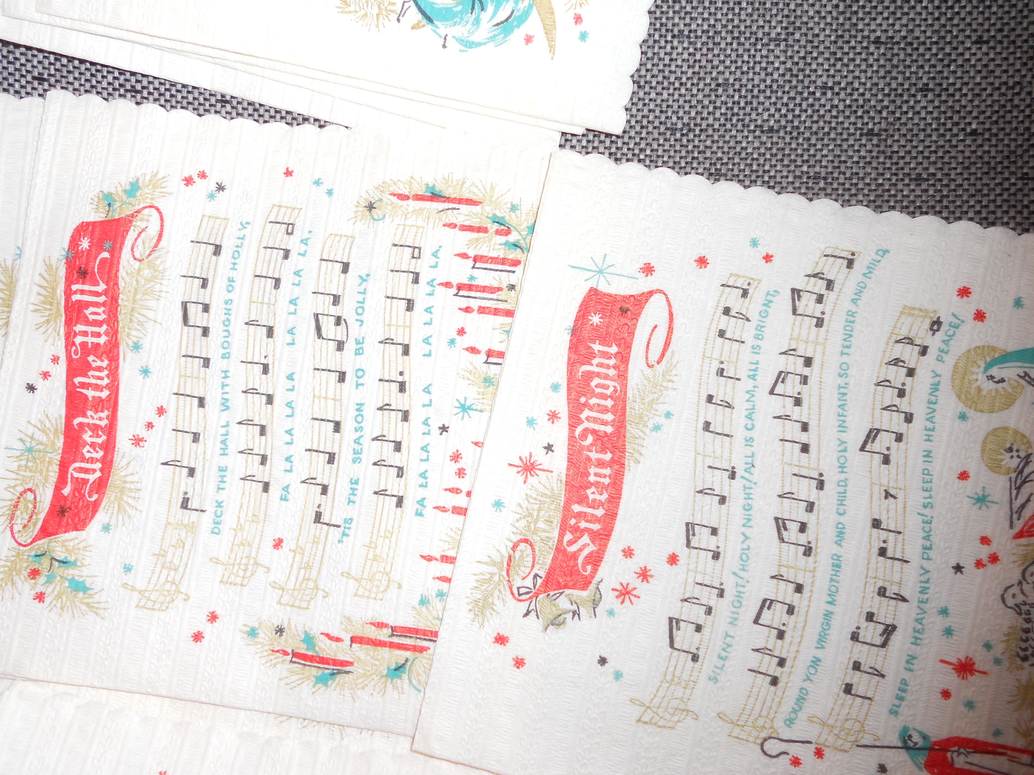 Christmas Carol Napkins Set E Erret Smith Inc