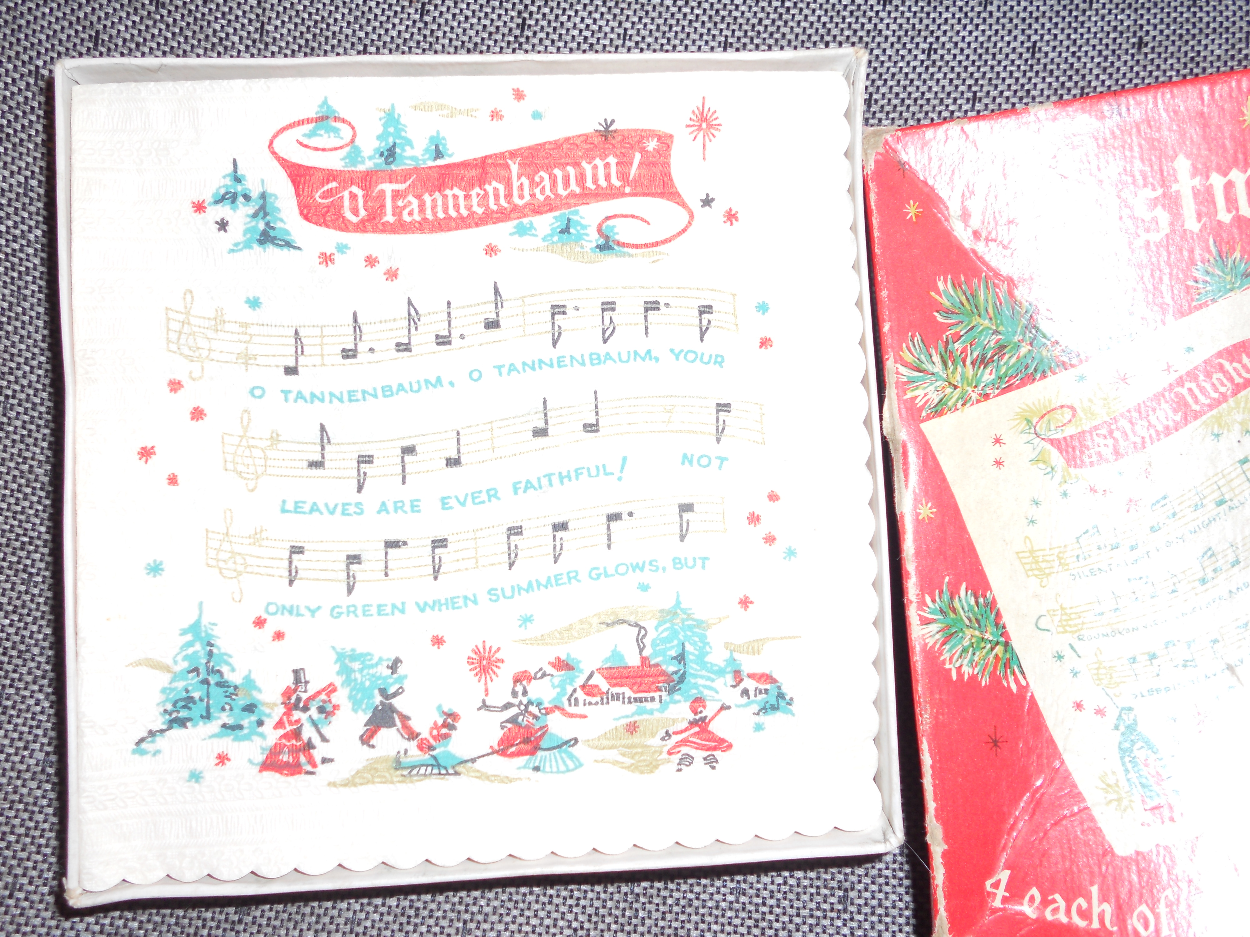 Christmas Carol Napkins Set E Erret Smith Inc