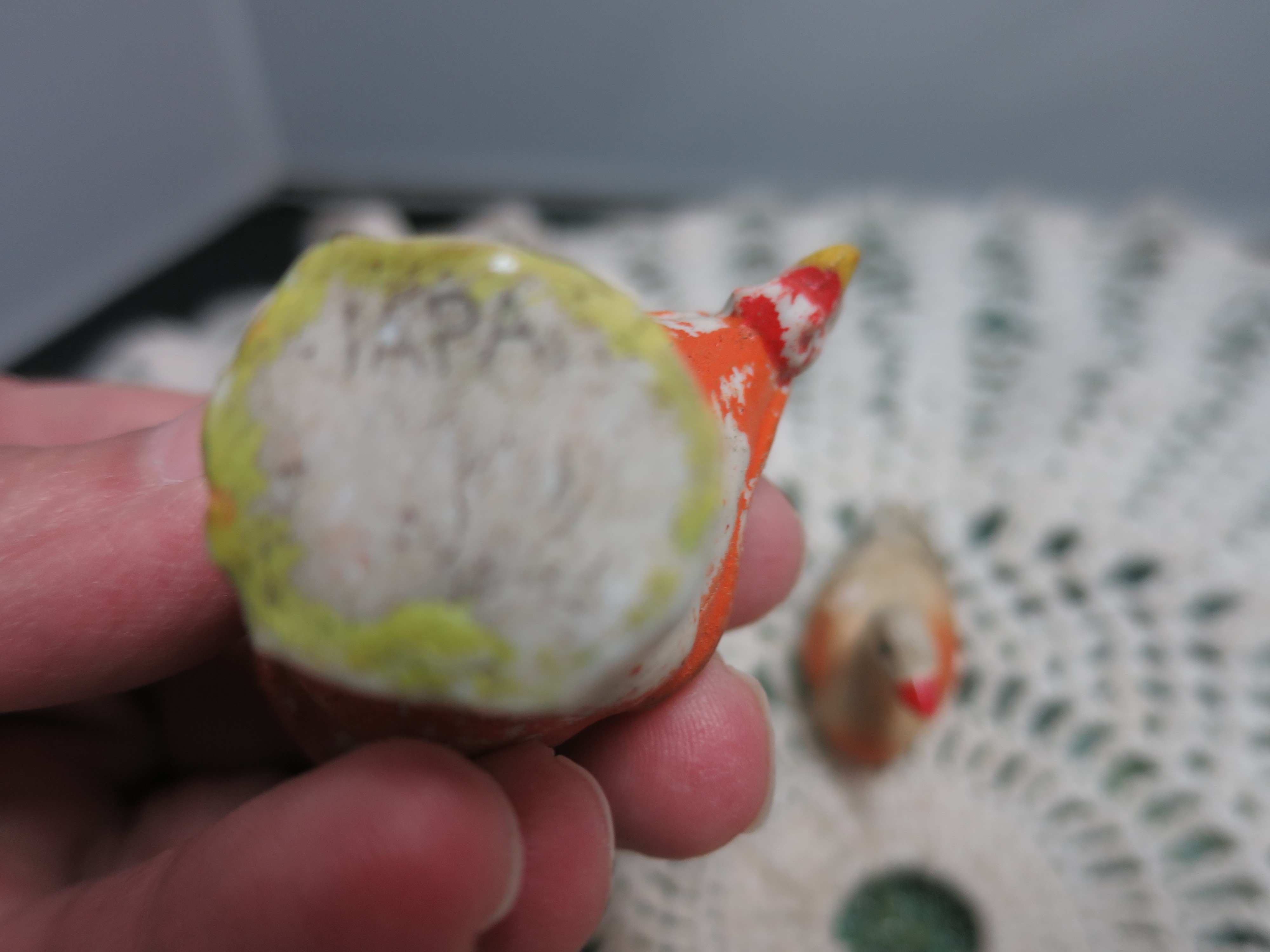 Japan Bisque Rooster Unmarked Bisque Duck Barn Yard Toy Figure