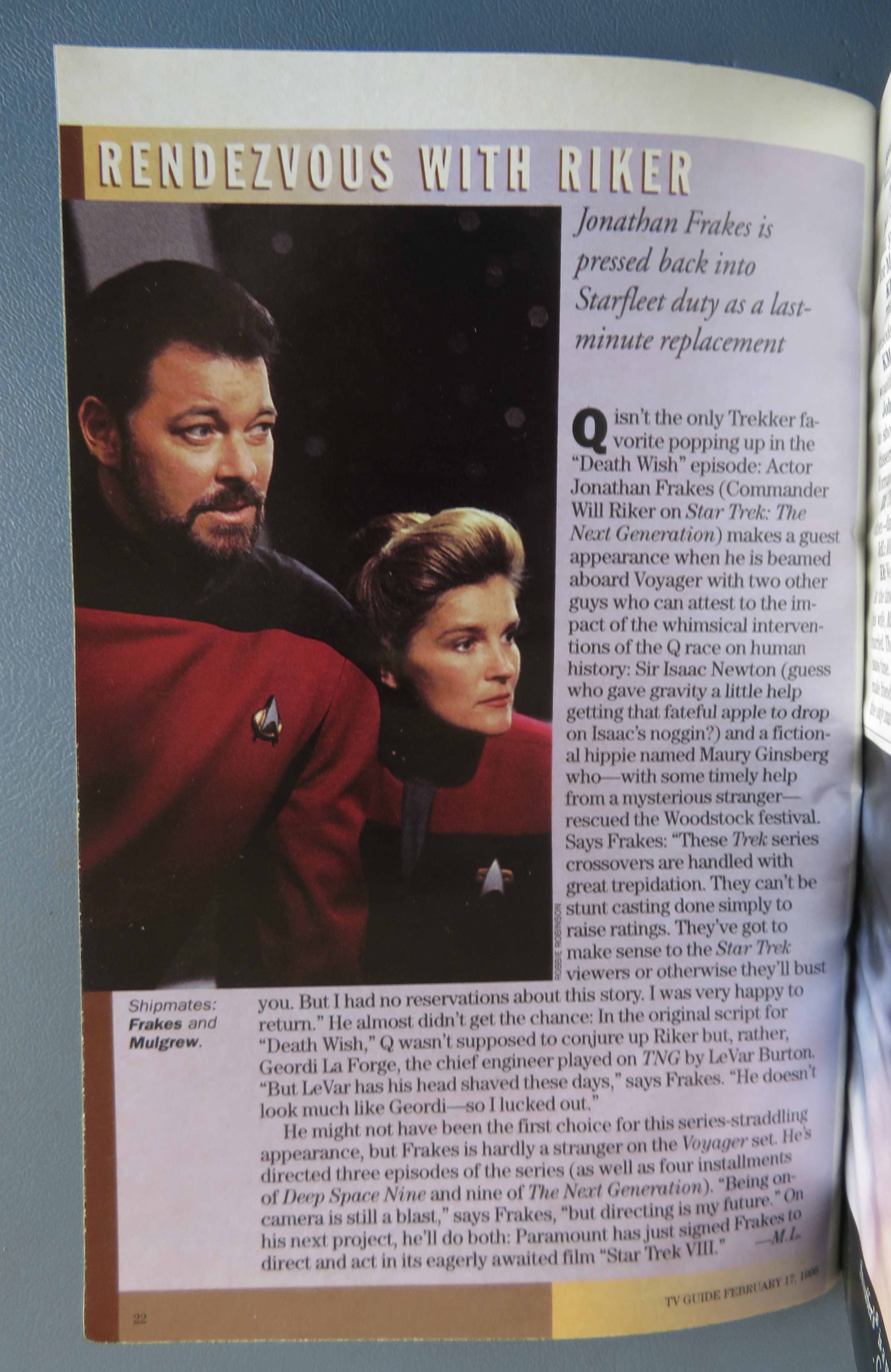 TV Guide-February 17-23, 1996-Kate Mulgrew