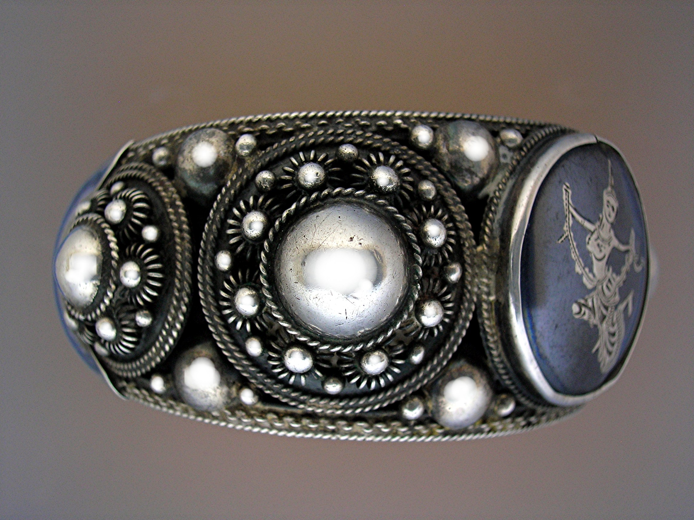 Sterling Silver SIAM Cuff Cameo bracelet