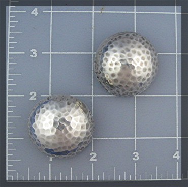 Taxco Mexico Sterling Silver Dimple Clip  Earrings