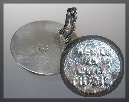 Taxco Mexico Sterling Silver Dimple Clip  Earrings