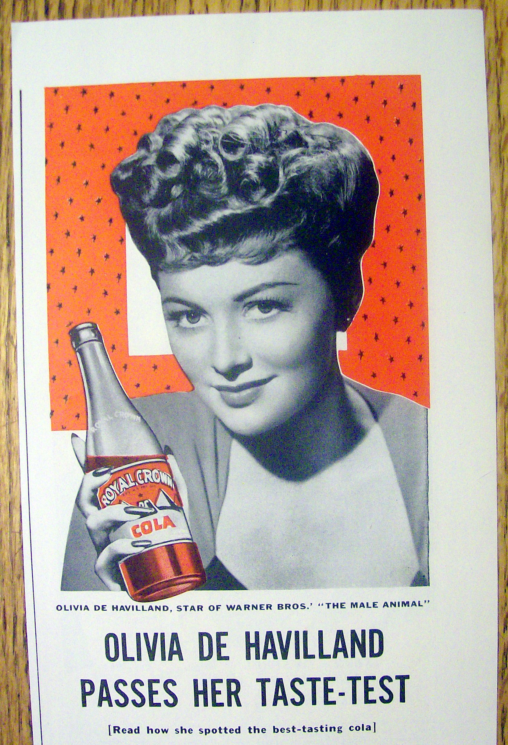 1942 Royal Crown Cola with Olivia De Havilland