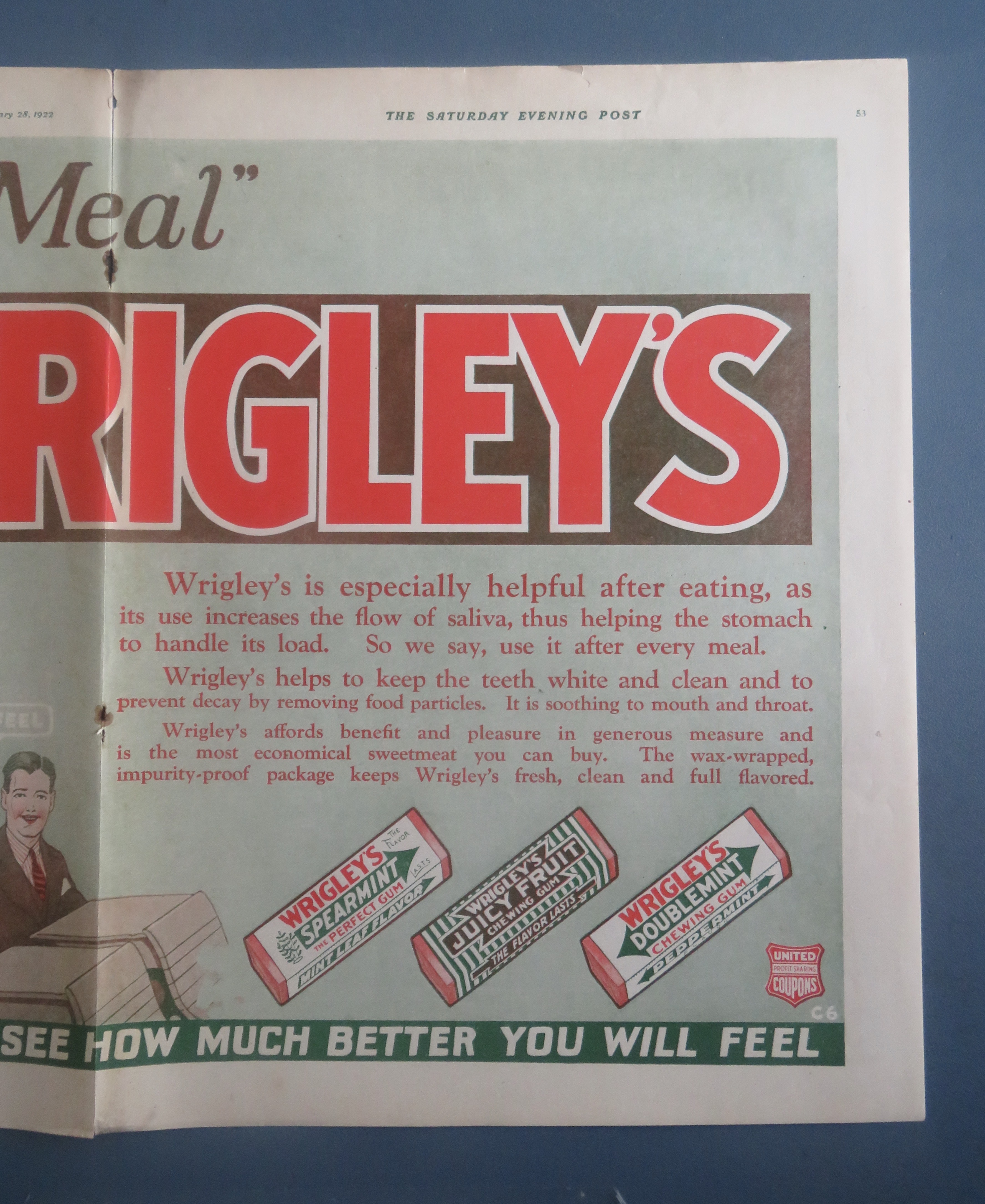 1922 Wrigley's With Spearmint & More