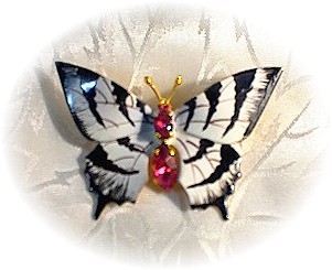 2 Butterfly Brooches Made in Czechoslovakia