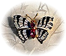 2 Butterfly Brooches Made in Czechoslovakia