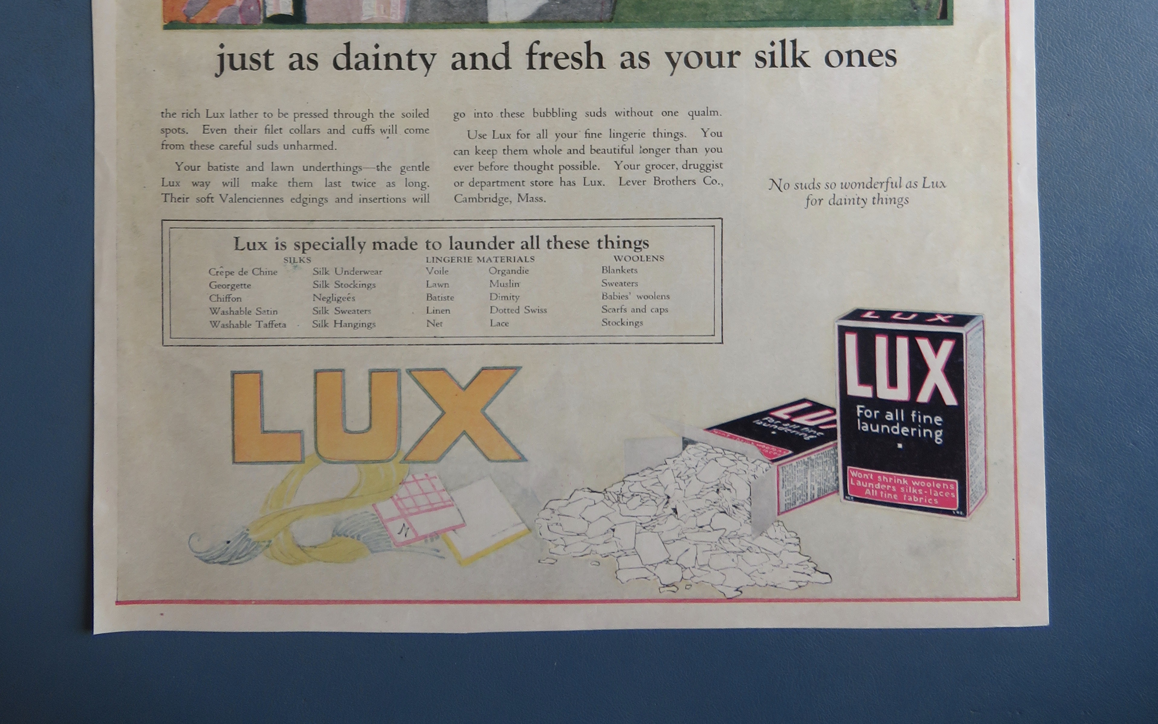 1920 Lux Soap with Woman & Her Clothing