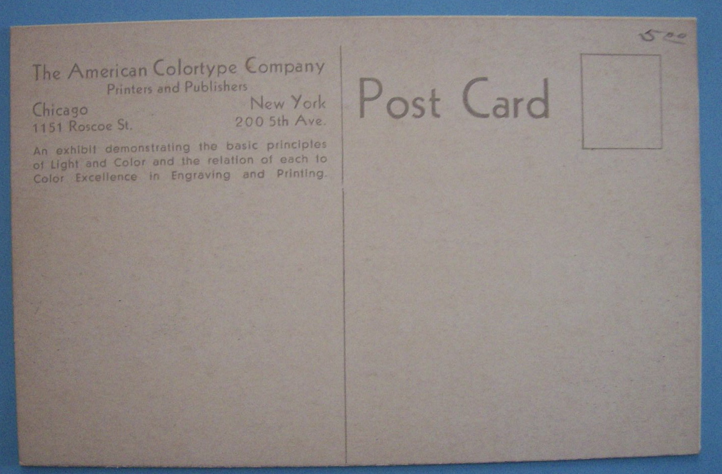 1933 Century Of Progress American Colortype Co Postcard